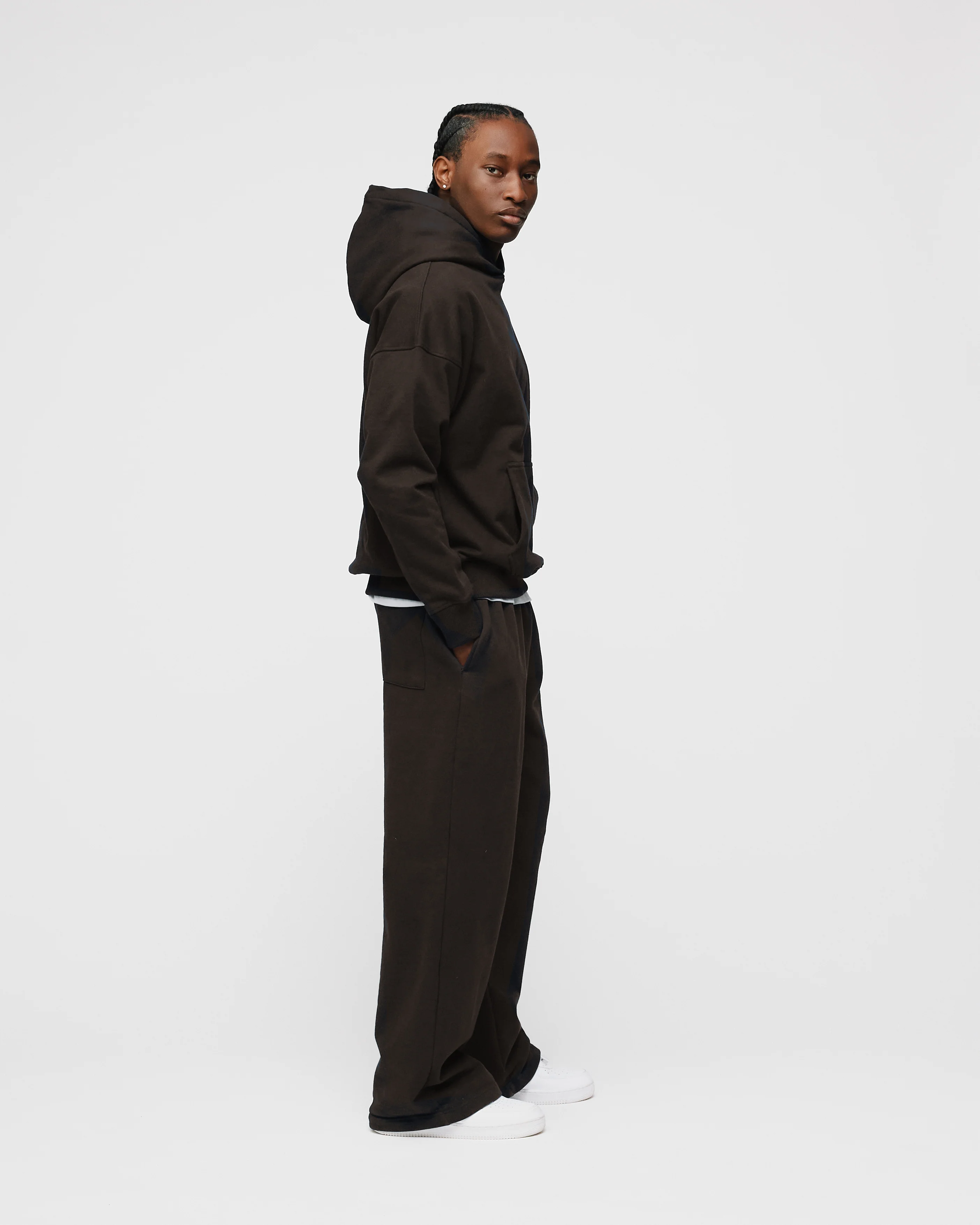 Drop Shoulder Hoodie - Espresso - Image 6