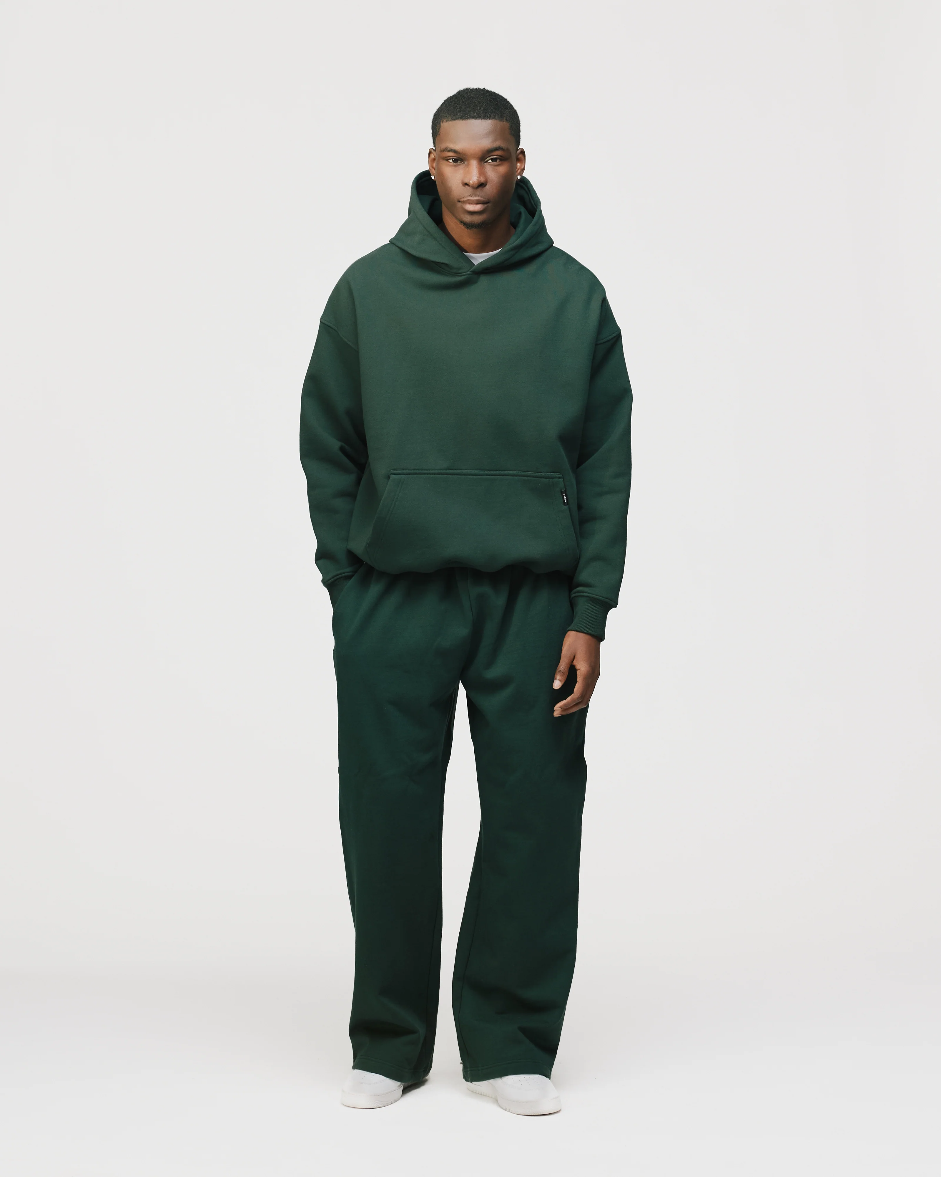 Drop Shoulder Hoodie - Forest Green - Image 4