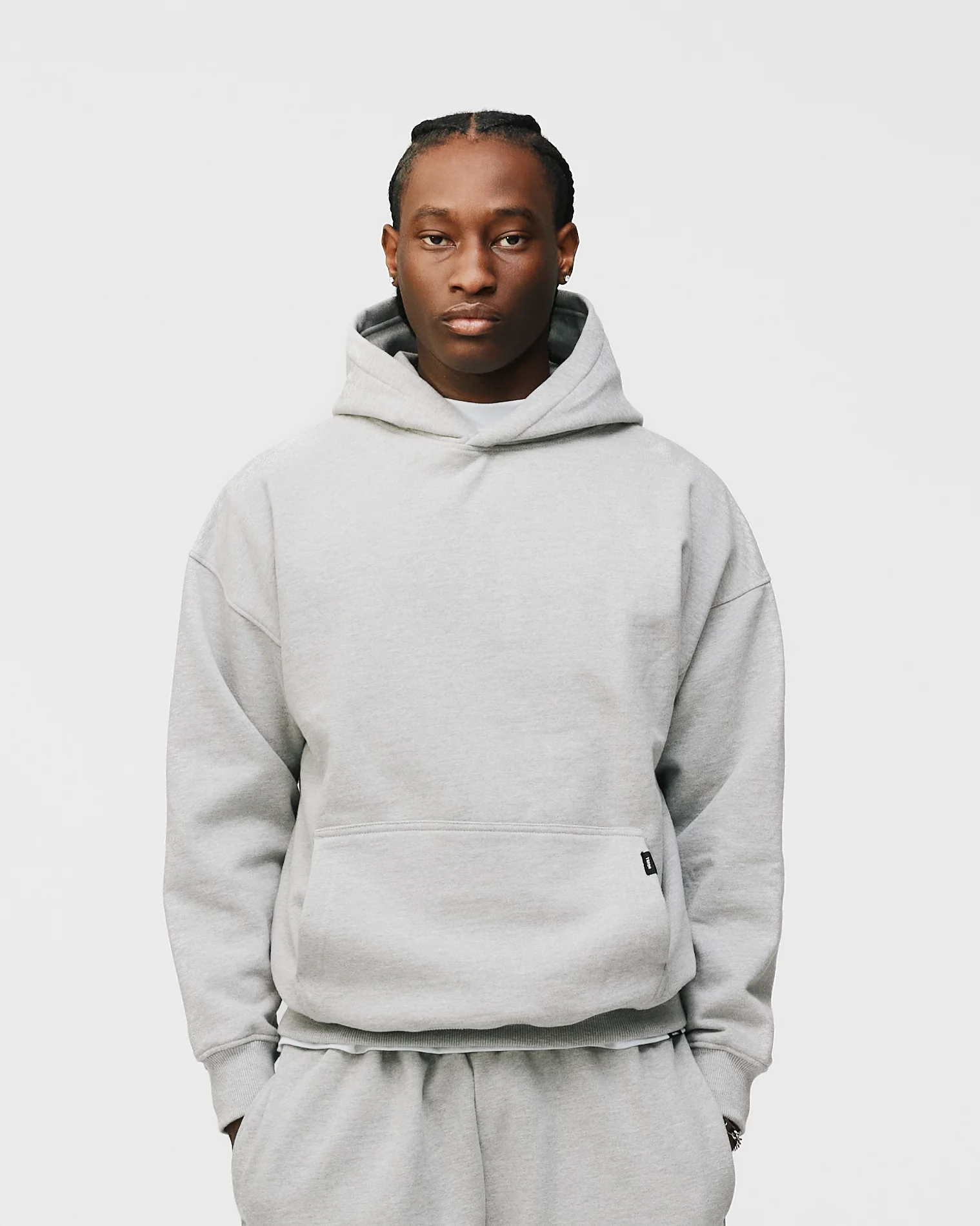 Drop Shoulder Hoodie - Grey - Image 3