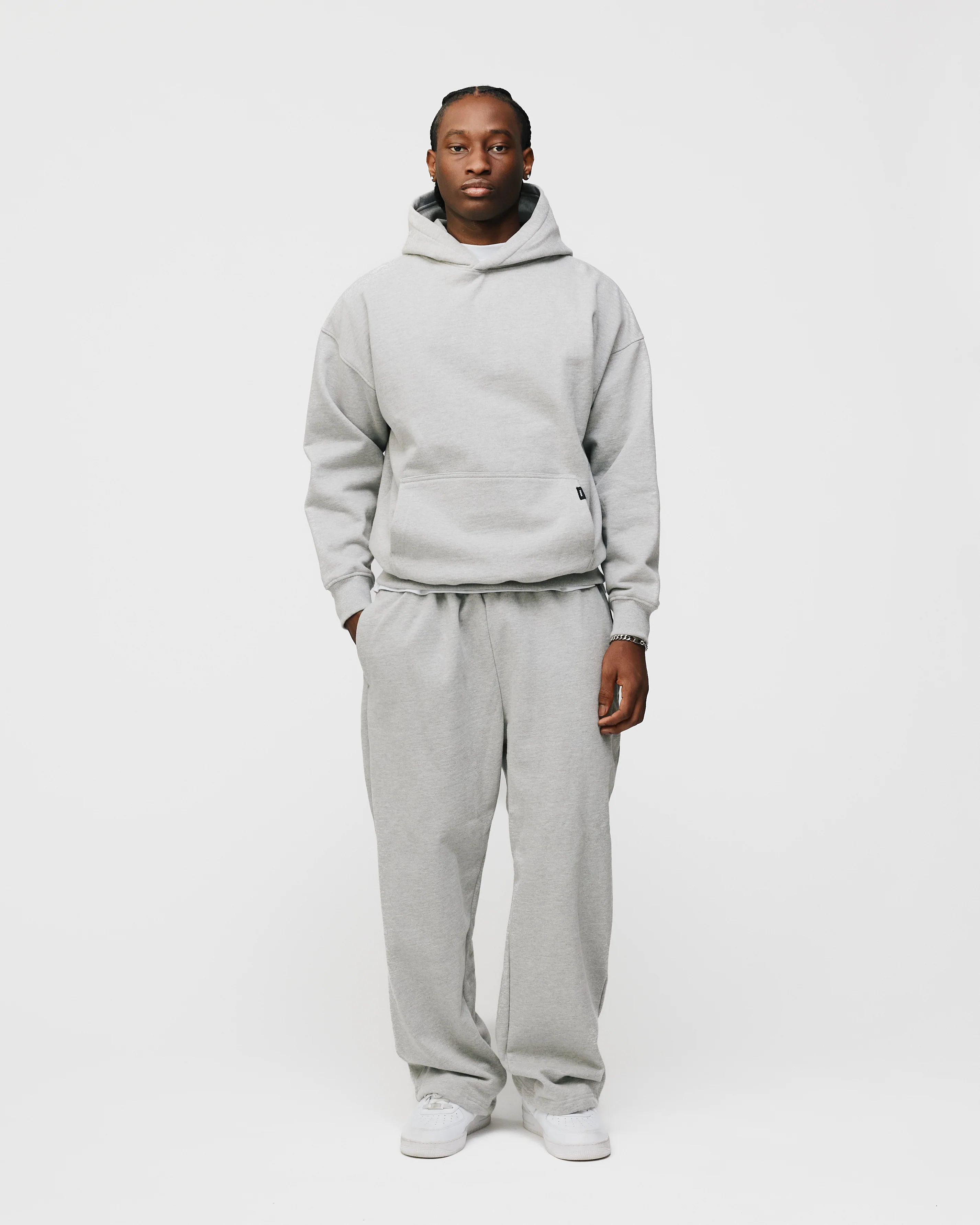 Drop Shoulder Hoodie - Grey - Image 4
