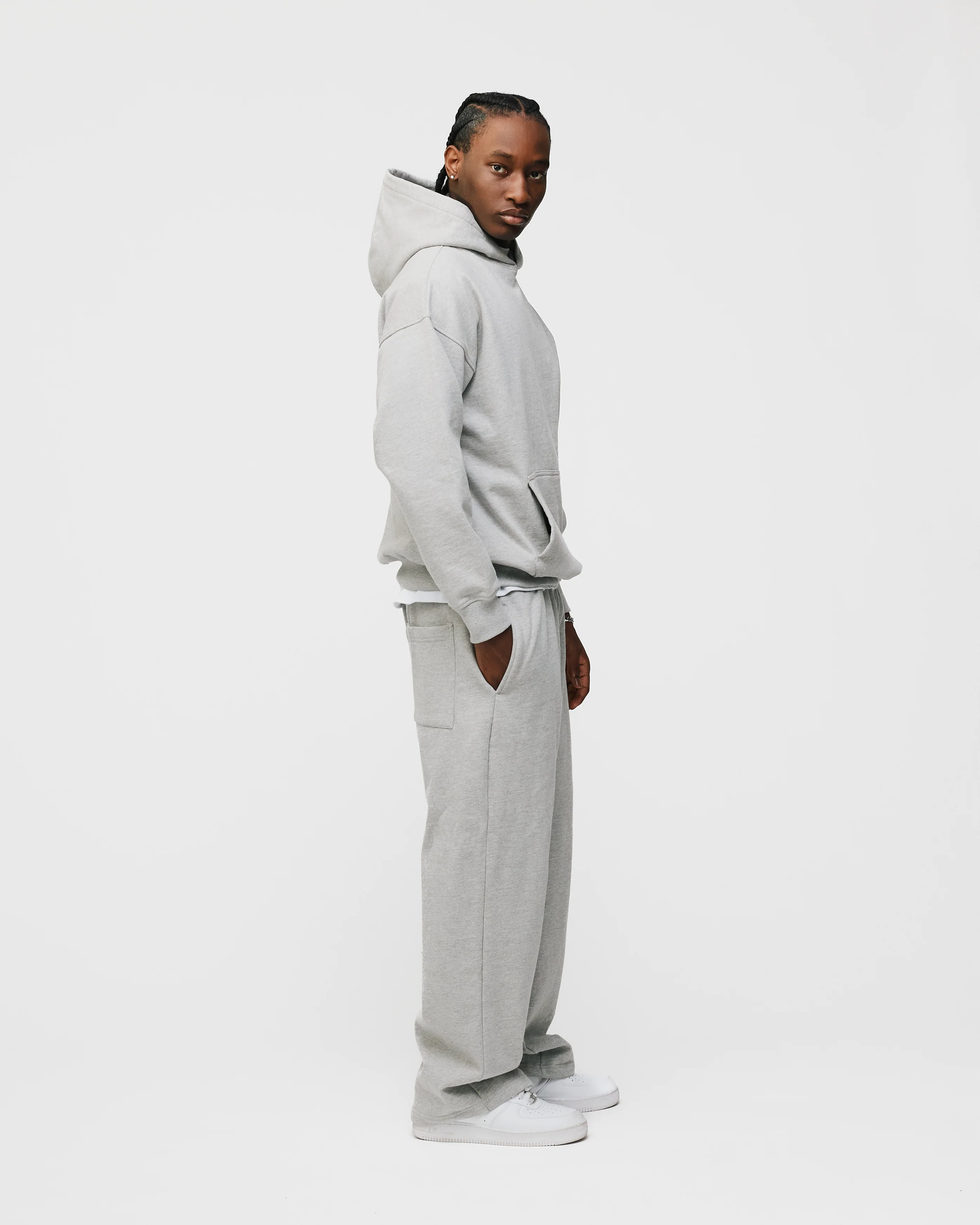 Drop Shoulder Hoodie - Grey - Image 5