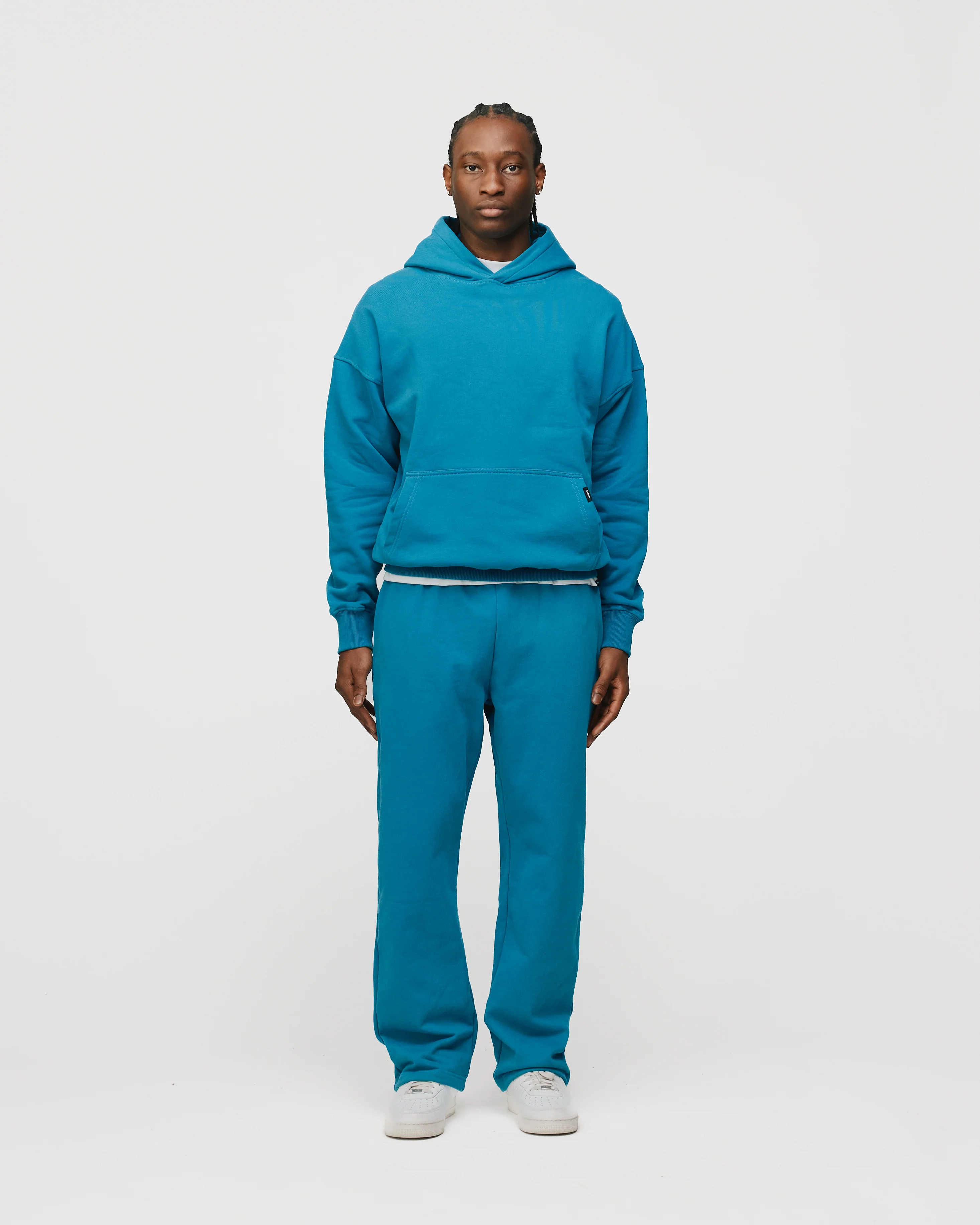 Drop Shoulder Hoodie - Aqua - Image 2