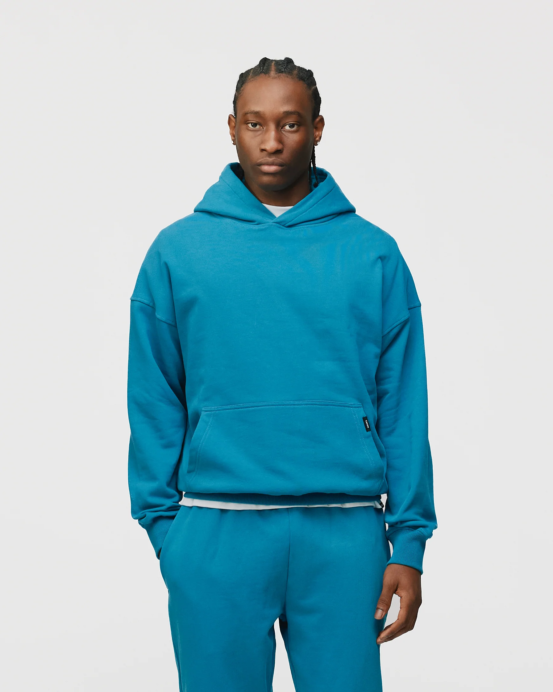 Drop Shoulder Hoodie - Aqua - Image 3
