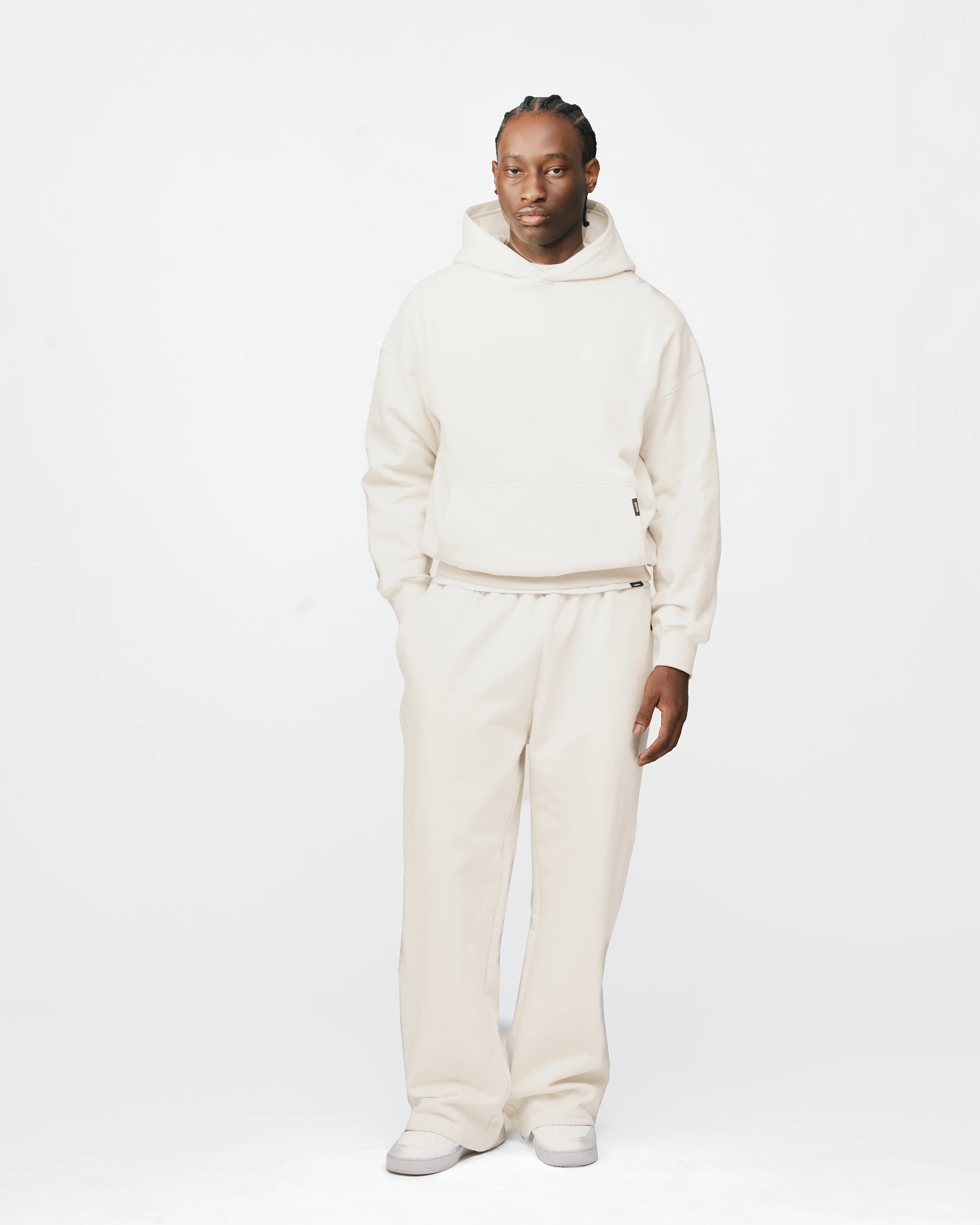 Drop Shoulder Hoodie - Oyster - Image 2