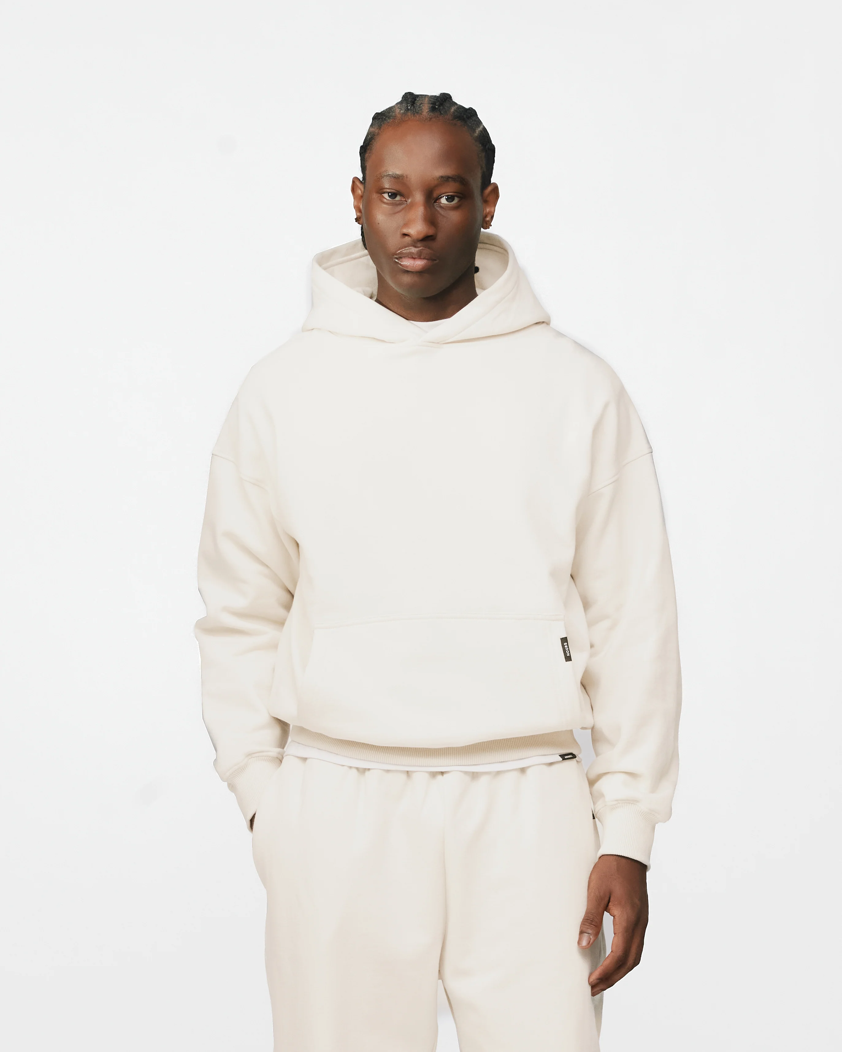 Drop Shoulder Hoodie - Oyster - Image 3