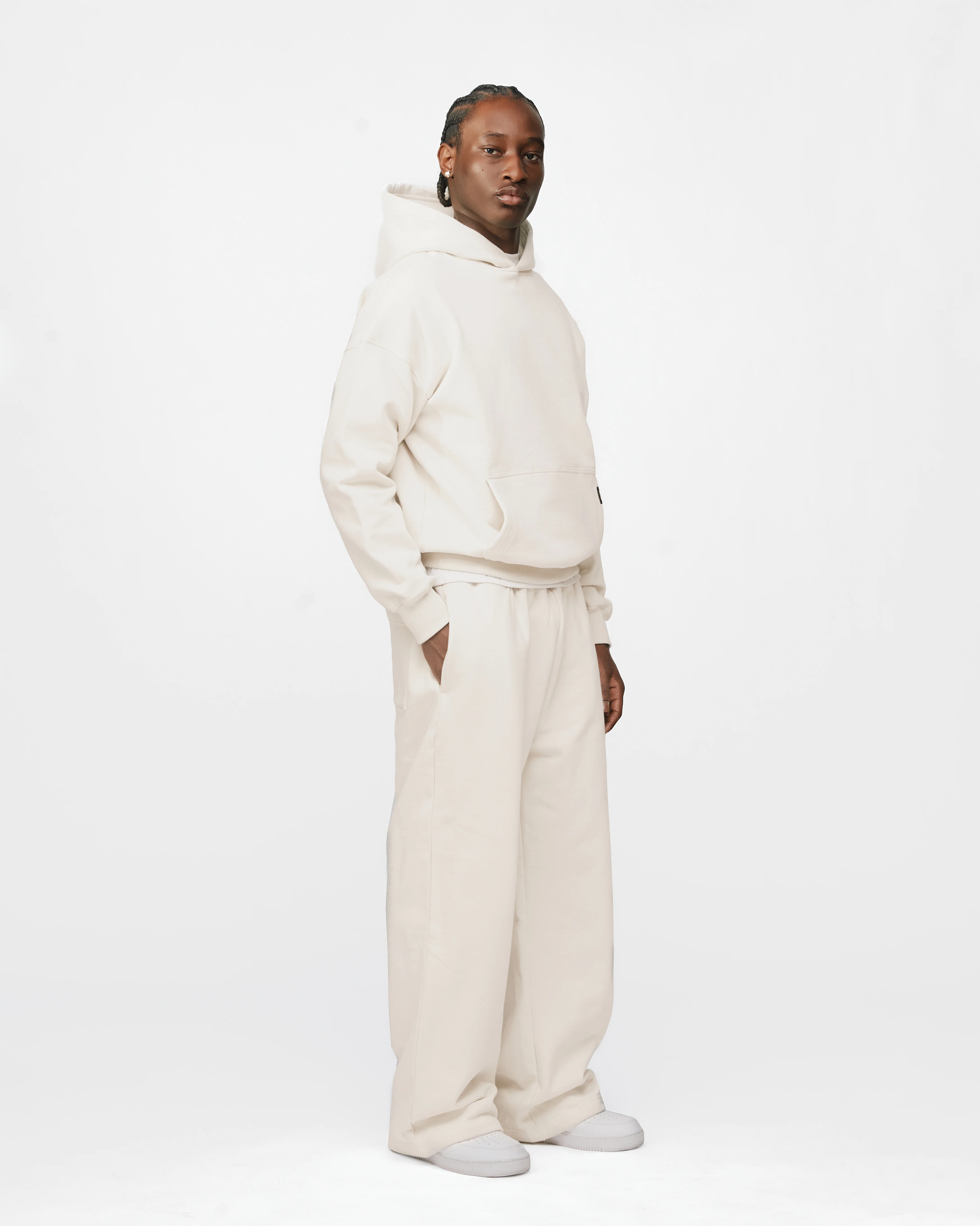 Drop Shoulder Hoodie - Oyster - Image 4