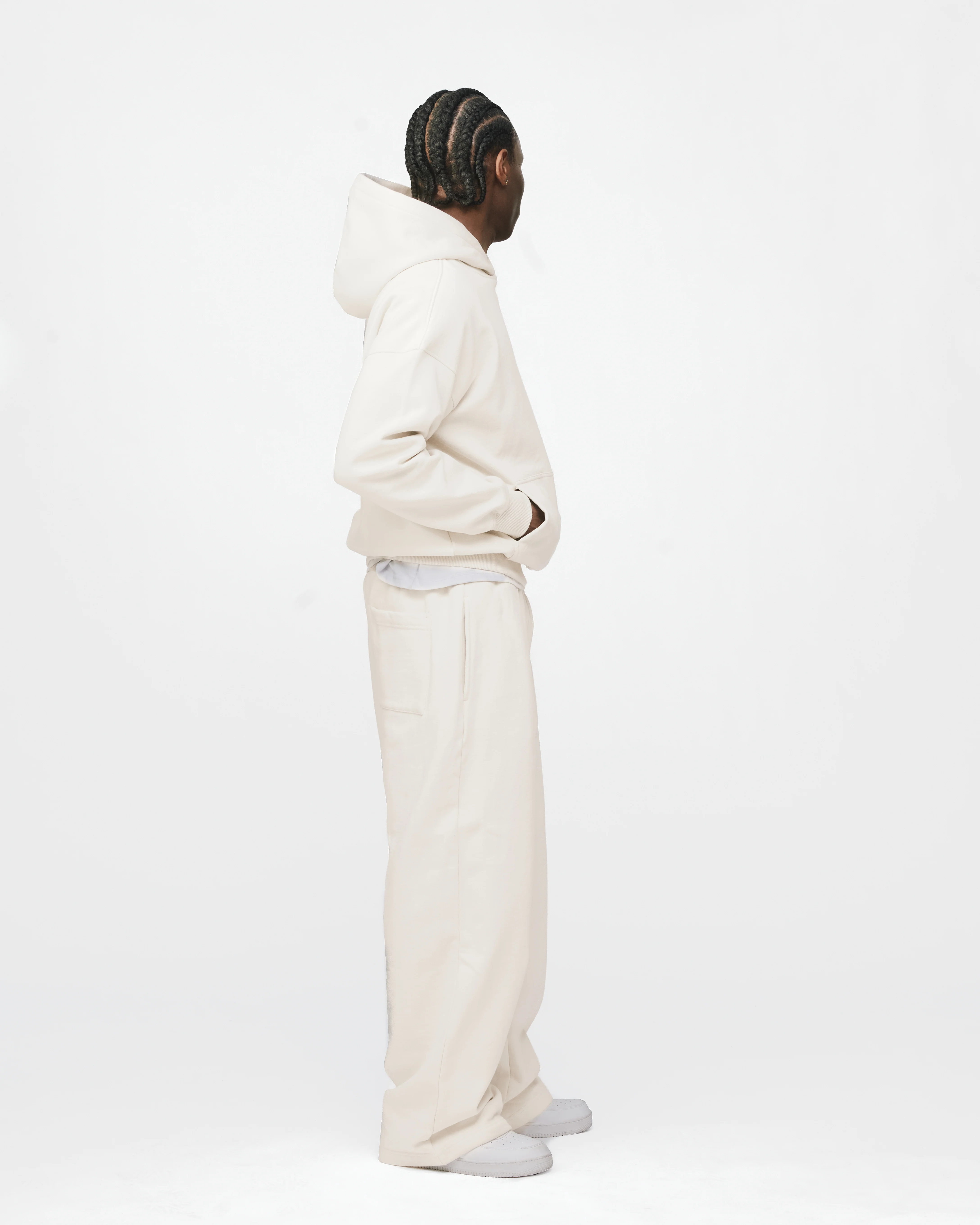 Drop Shoulder Hoodie - Oyster - Image 5