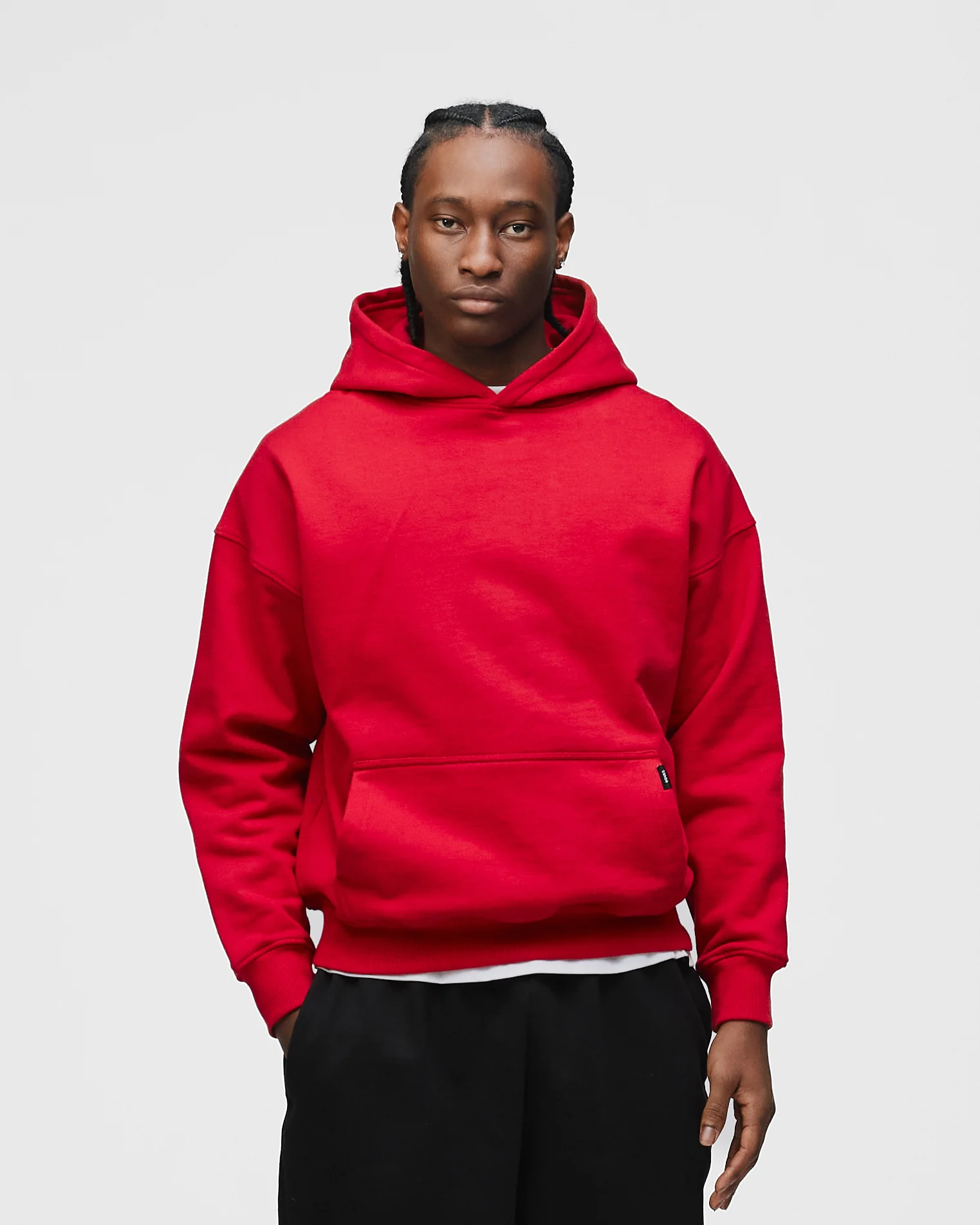 Drop Shoulder Hoodie - Red - Image 3