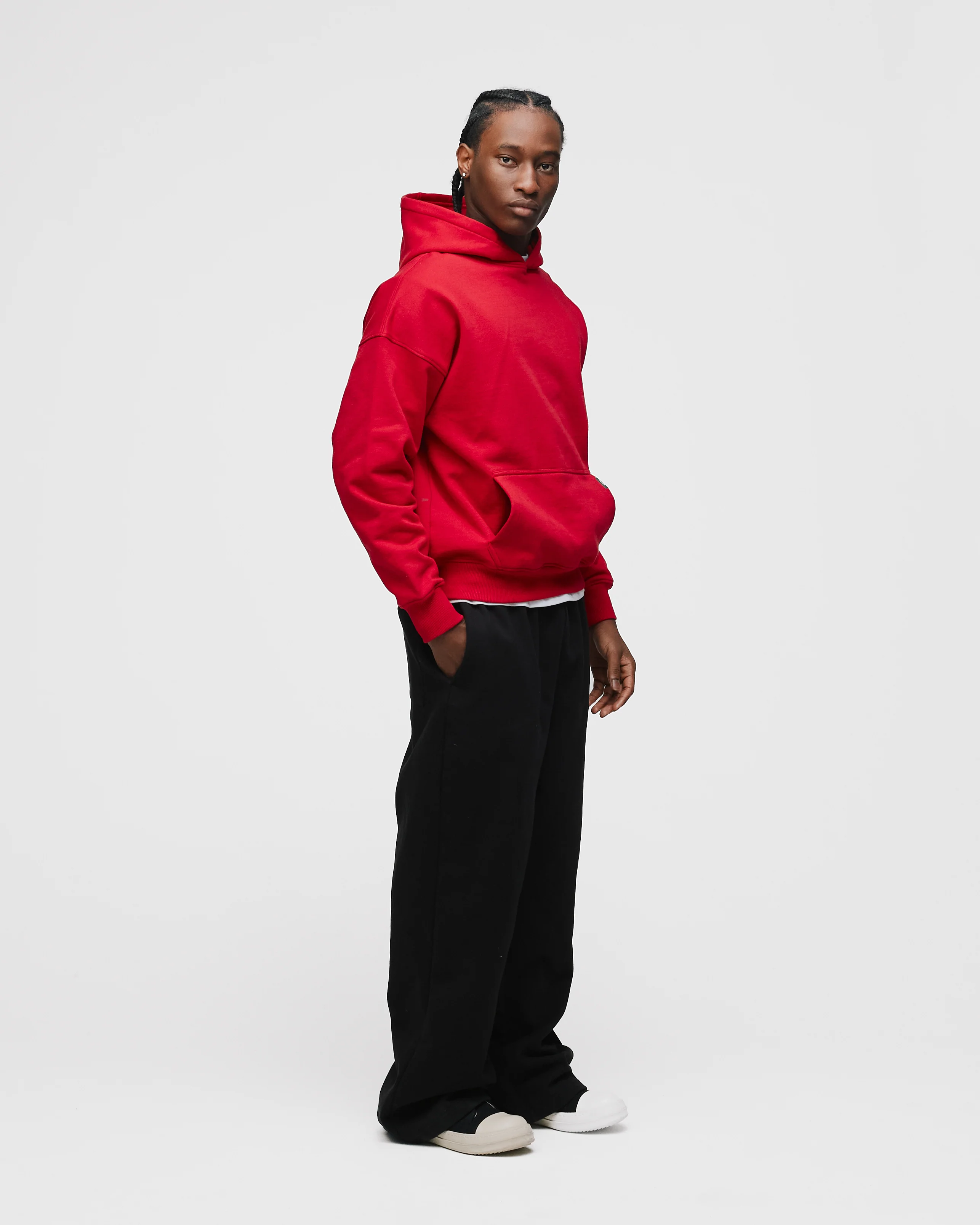 Drop Shoulder Hoodie - Red - Image 5