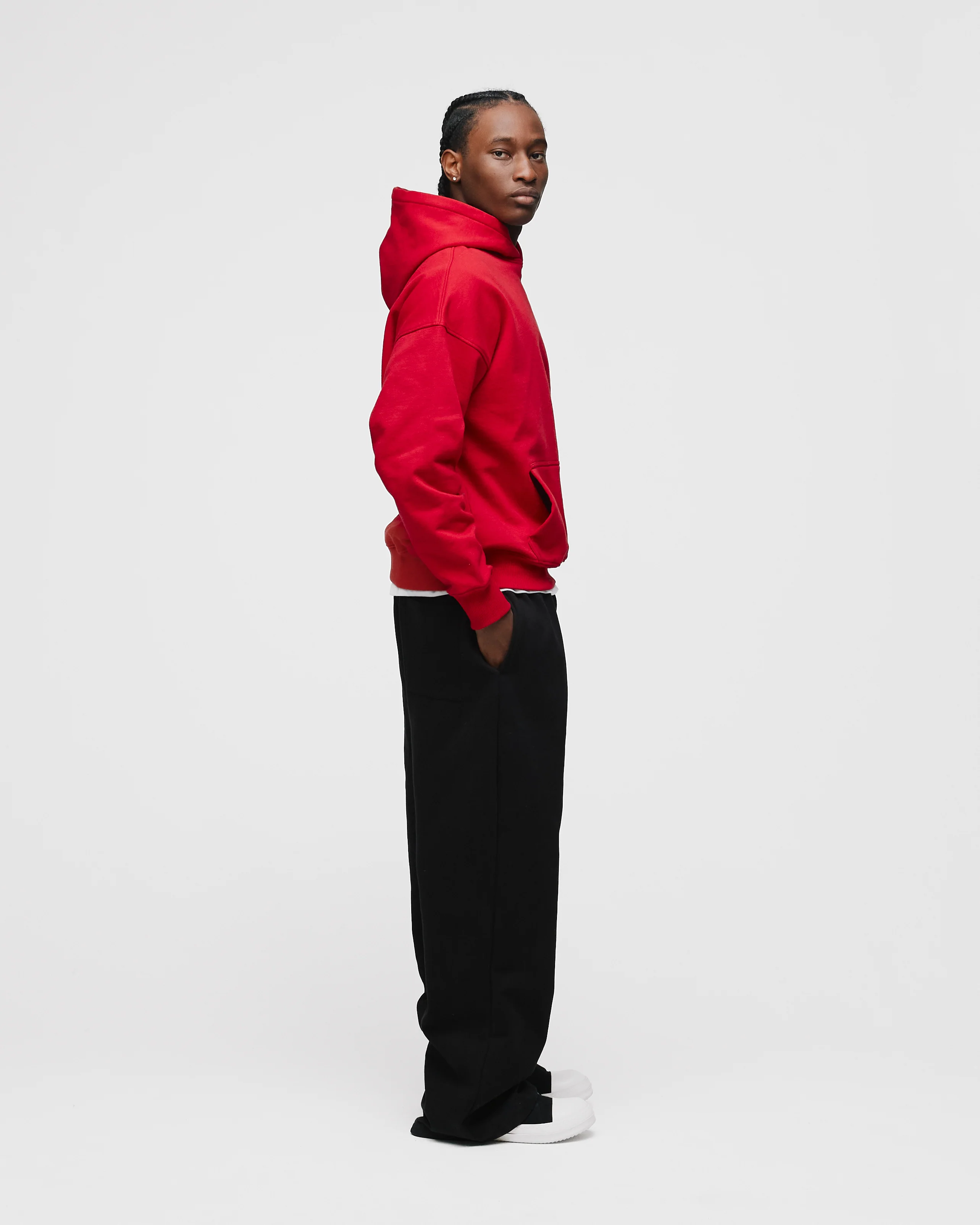Drop Shoulder Hoodie - Red - Image 6