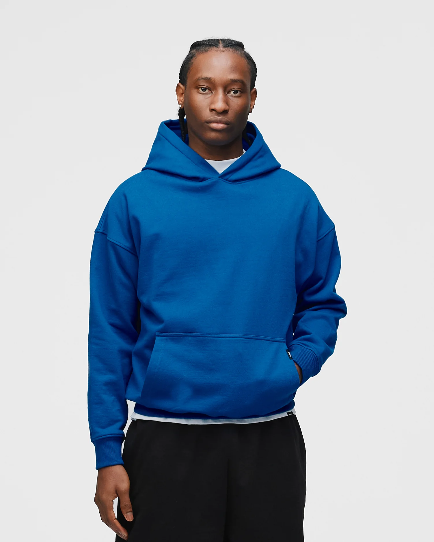 Drop Shoulder Hoodie - Royal Blue - Image 3