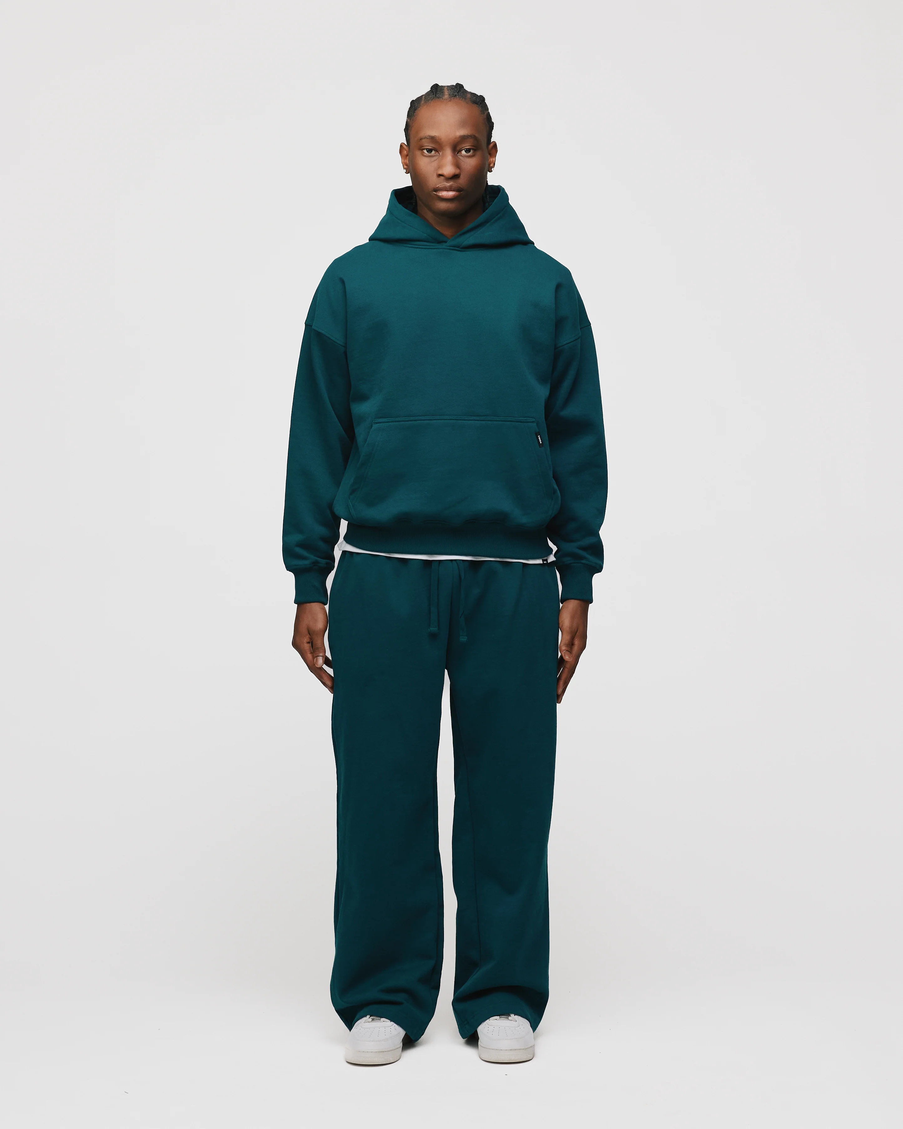Drop Shoulder Hoodie - Teal - Image 2