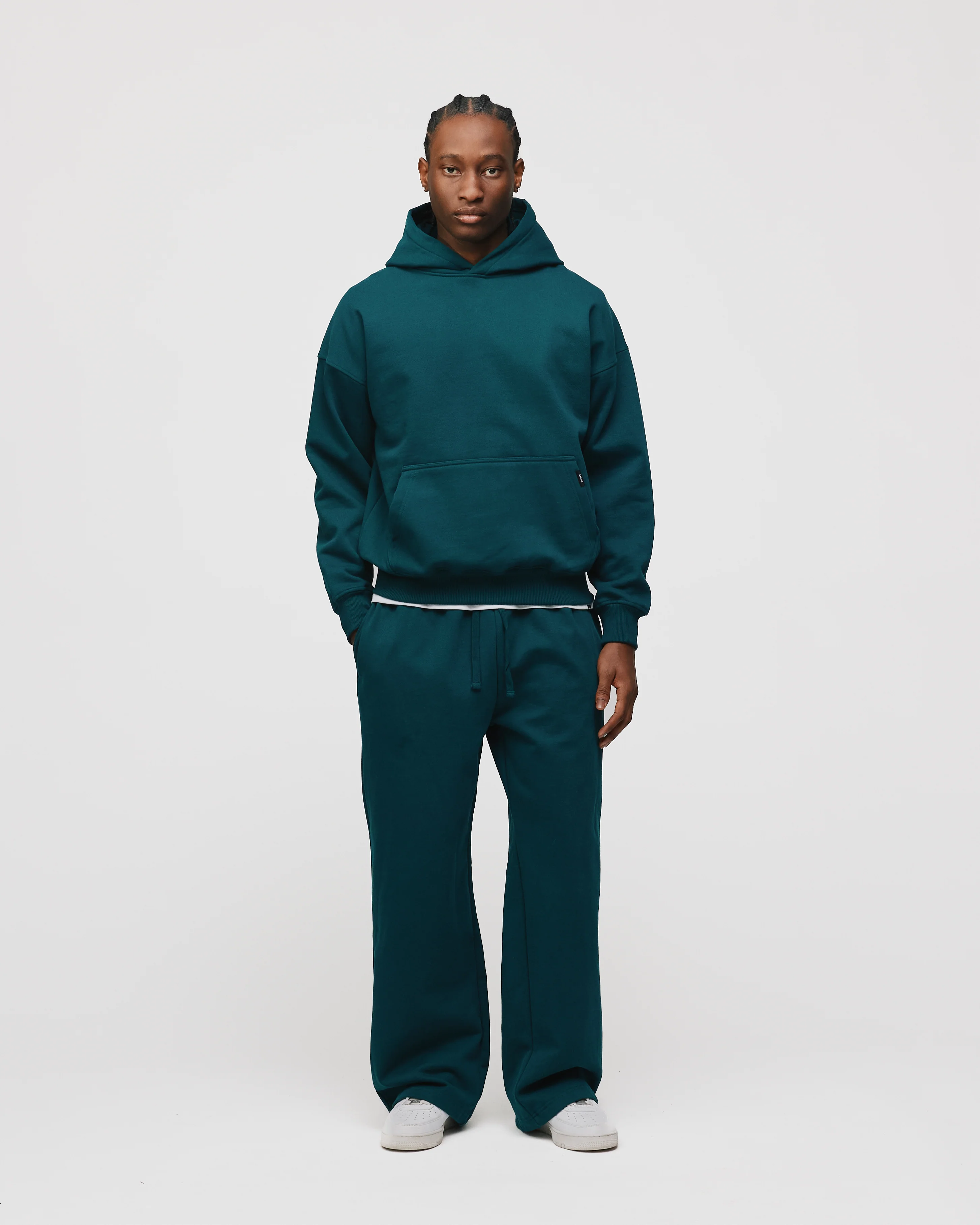 Drop Shoulder Hoodie - Teal - Image 4