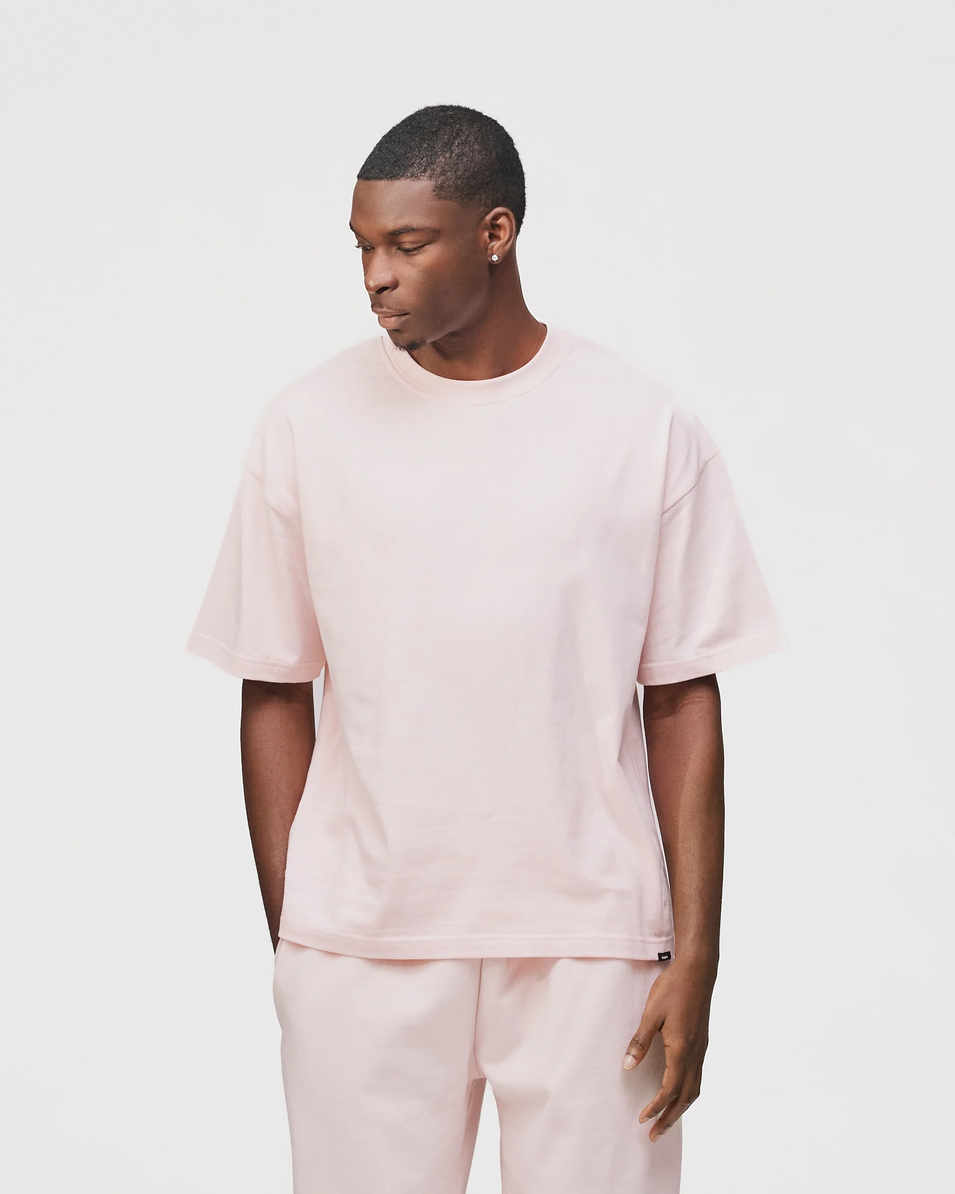 Drop Shoulder T-Shirt - Blush - Image 3