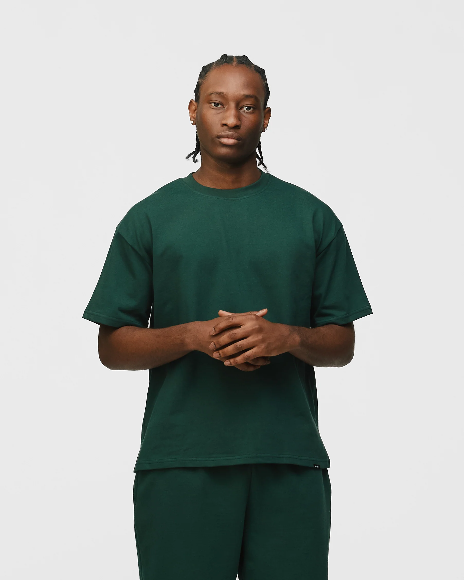 Drop Shoulder T-Shirt - Forest Green - Image 3