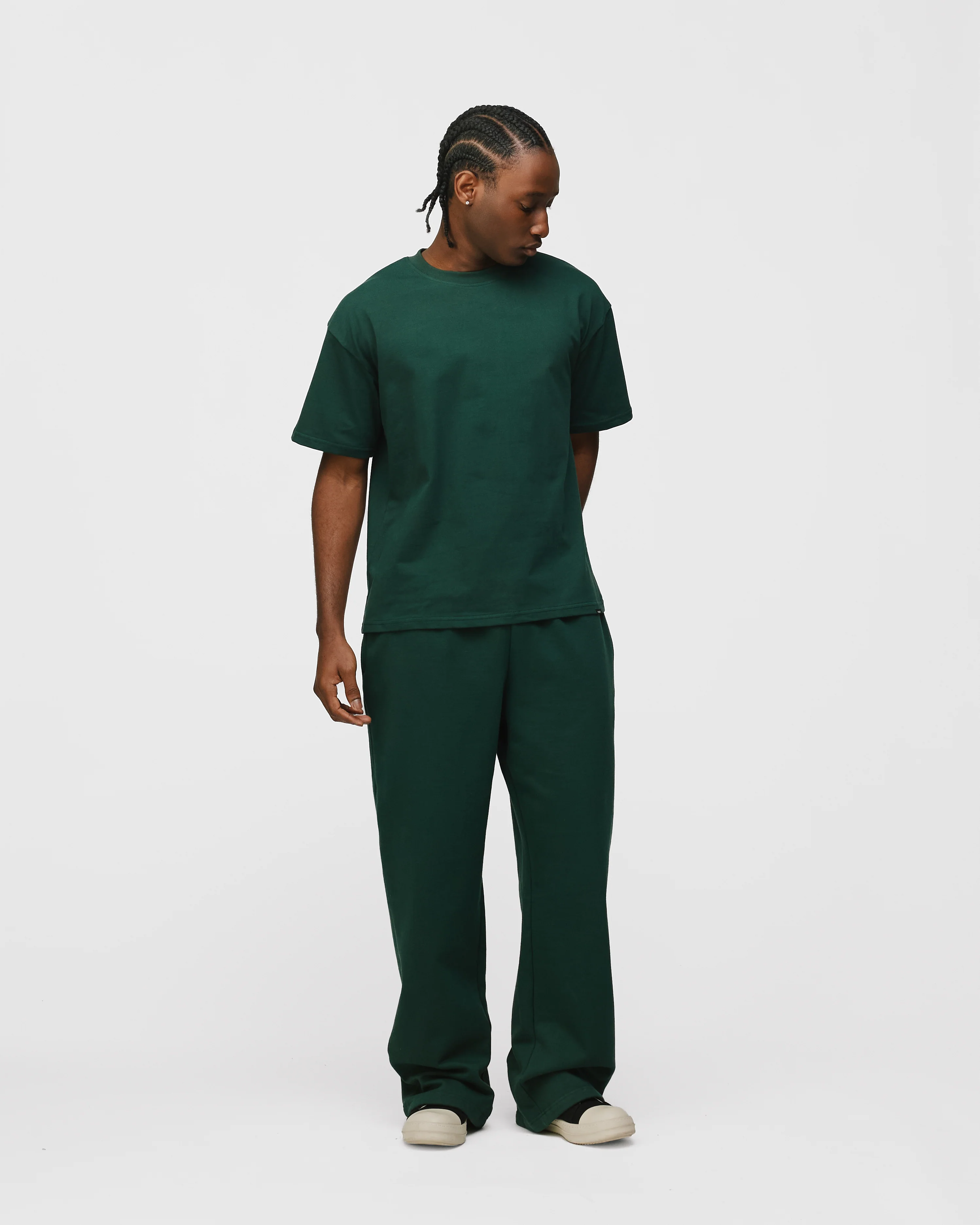 Drop Shoulder T-Shirt - Forest Green - Image 4