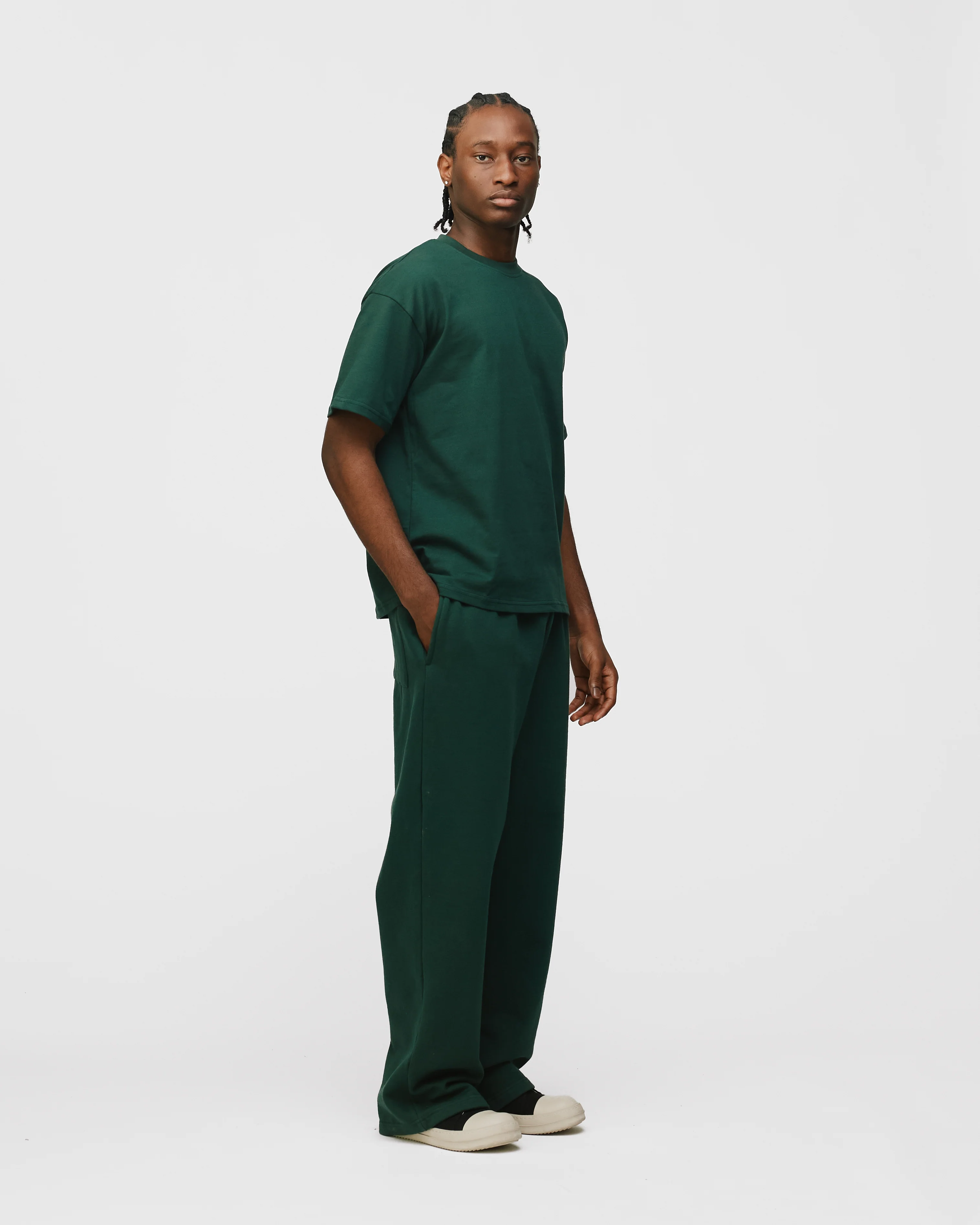 Drop Shoulder T-Shirt - Forest Green - Image 5
