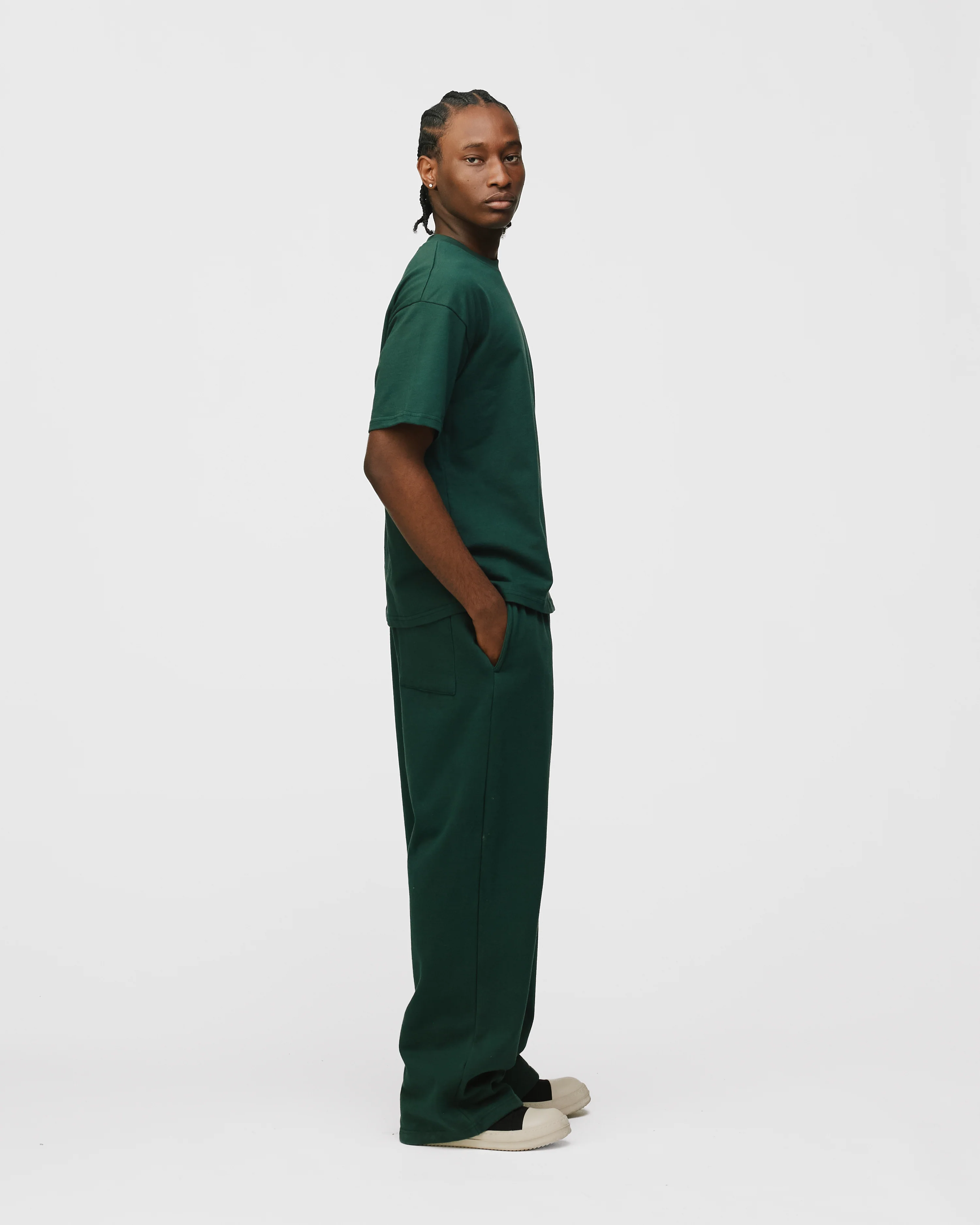 Drop Shoulder T-Shirt - Forest Green - Image 6