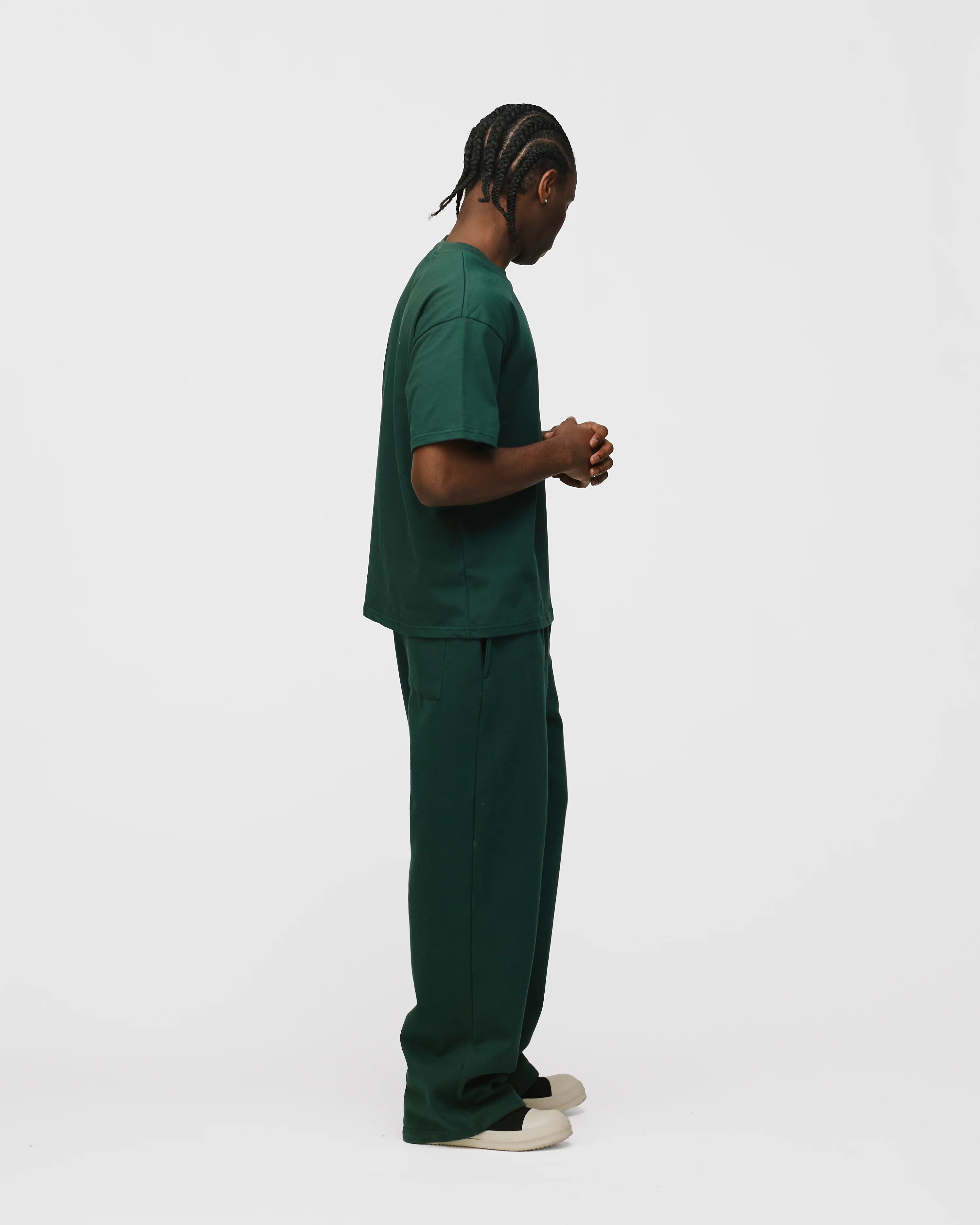 Drop Shoulder T-Shirt - Forest Green - Image 7