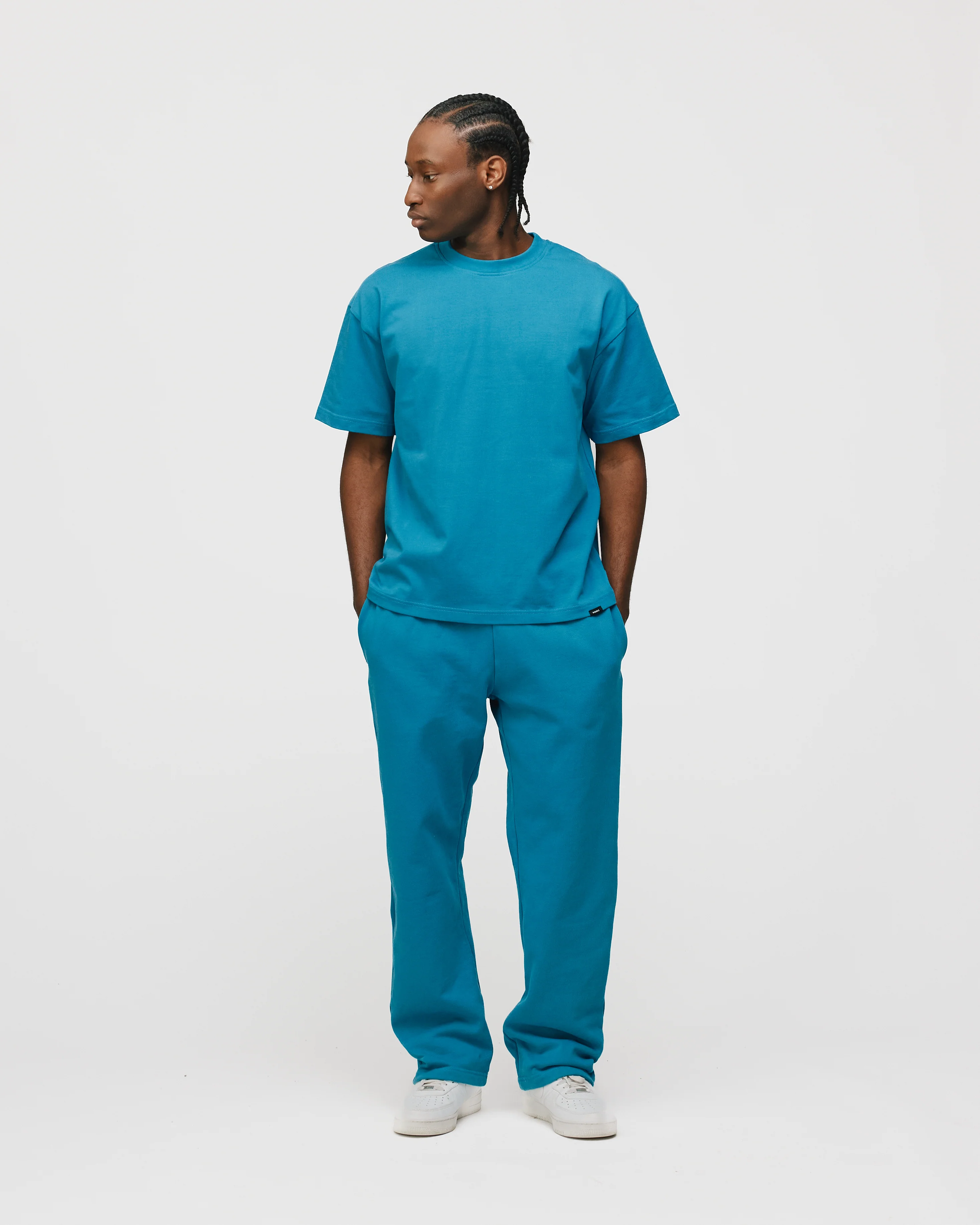 Drop Shoulder T-Shirt - Aqua - Image 4