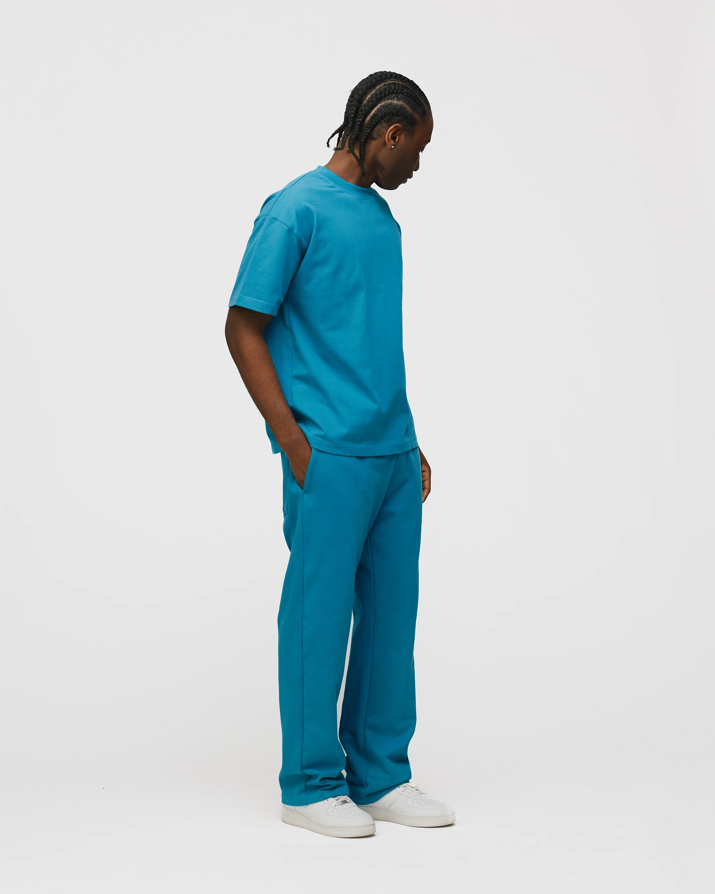 Drop Shoulder T-Shirt - Aqua - Image 5