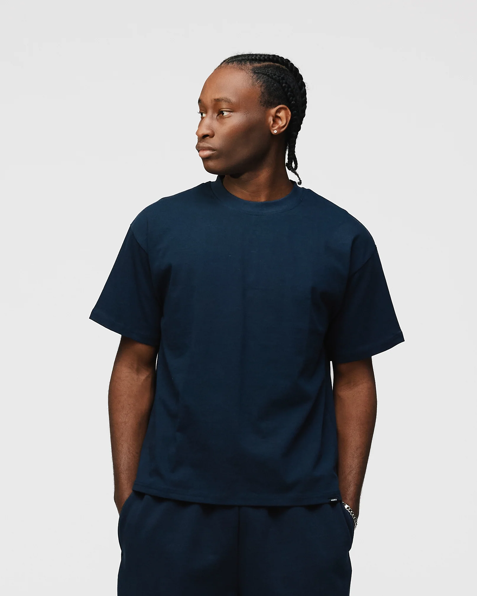 Drop Shoulder T-Shirt - Navy - Image 3