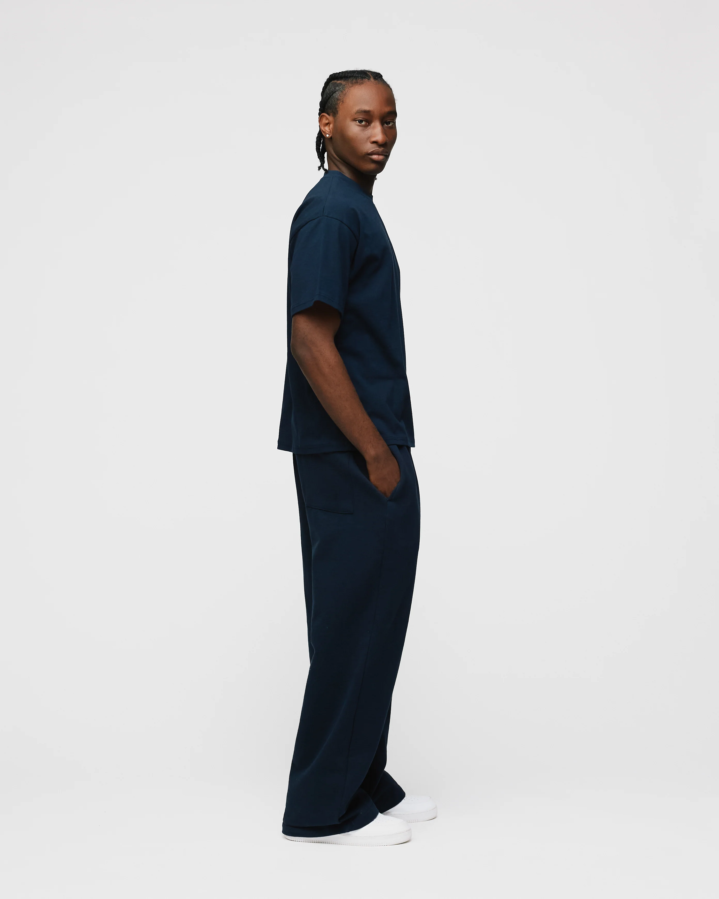 Drop Shoulder T-Shirt - Navy - Image 6