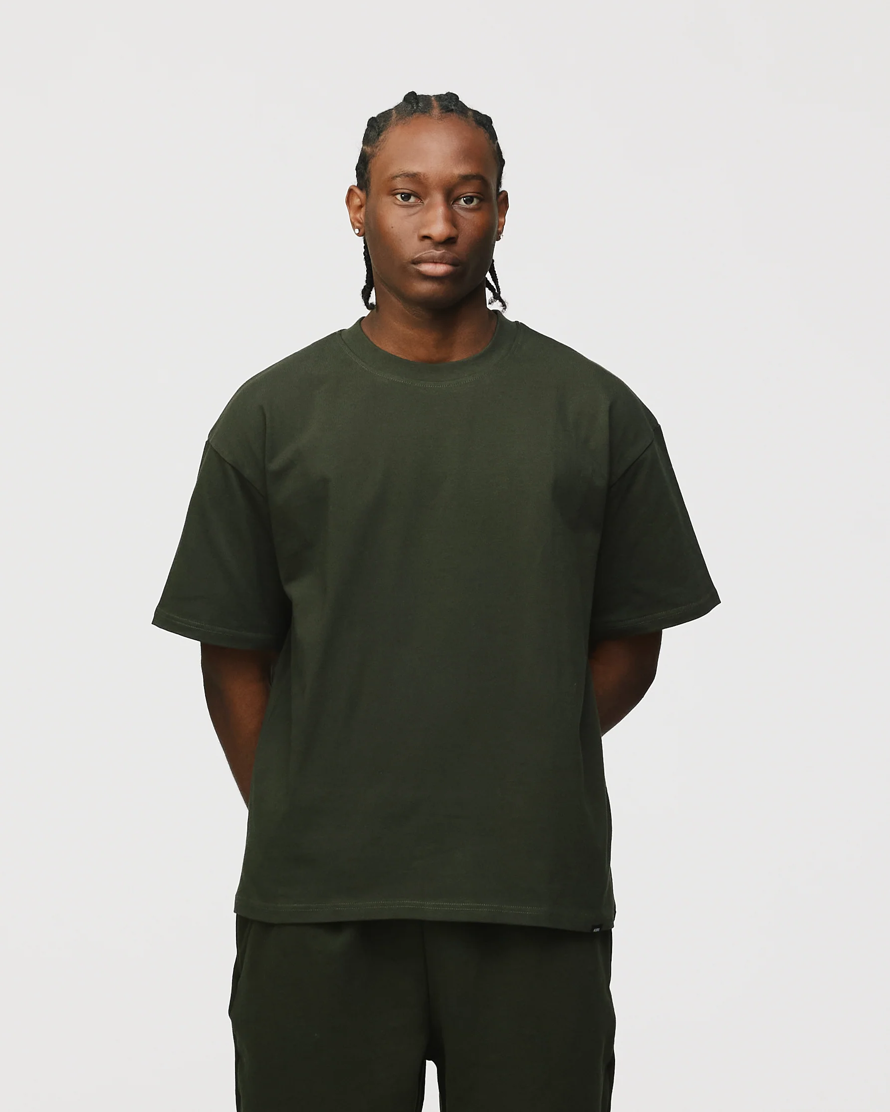 Drop Shoulder T-Shirt - Olive - Image 3