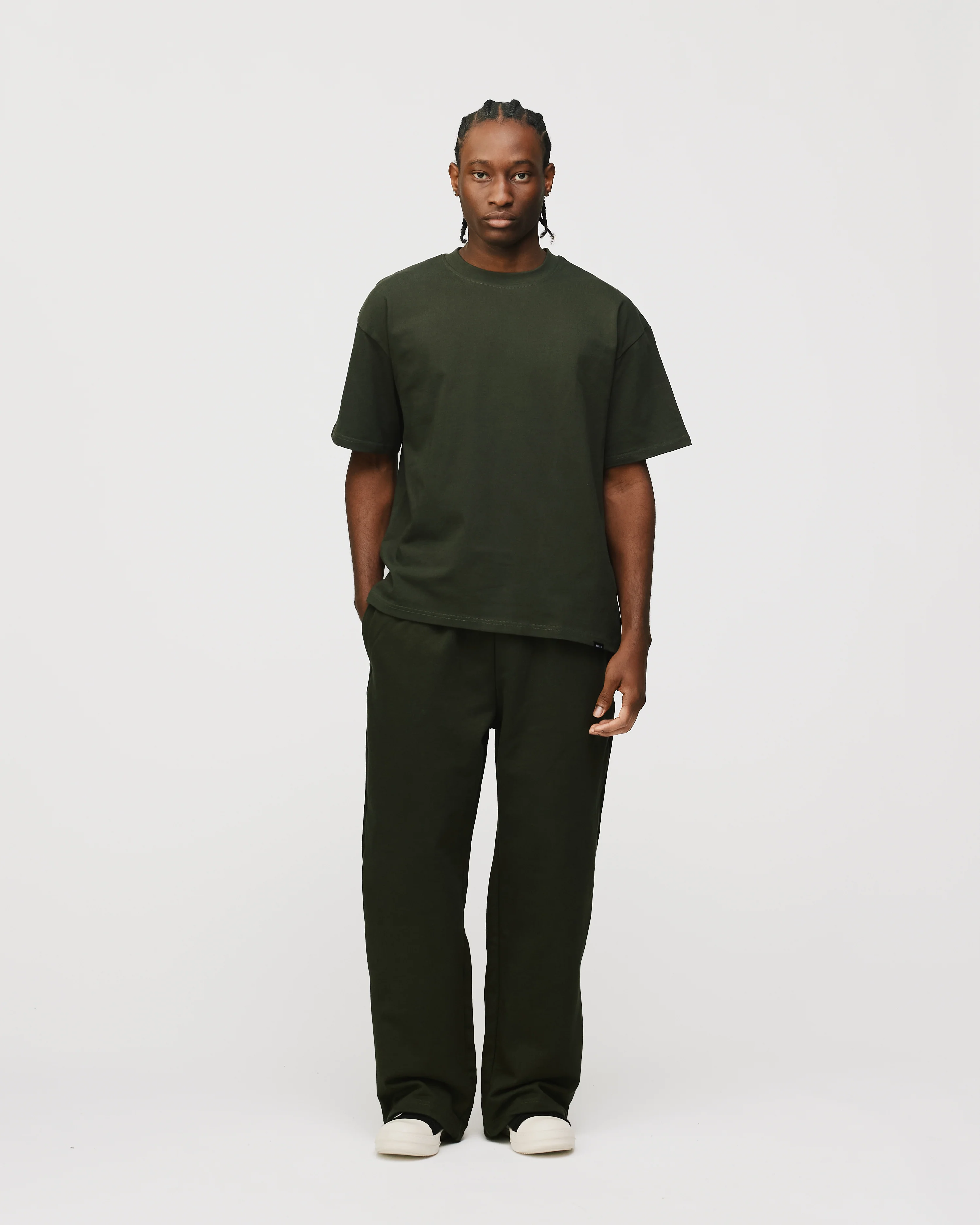 Drop Shoulder T-Shirt - Olive - Image 4