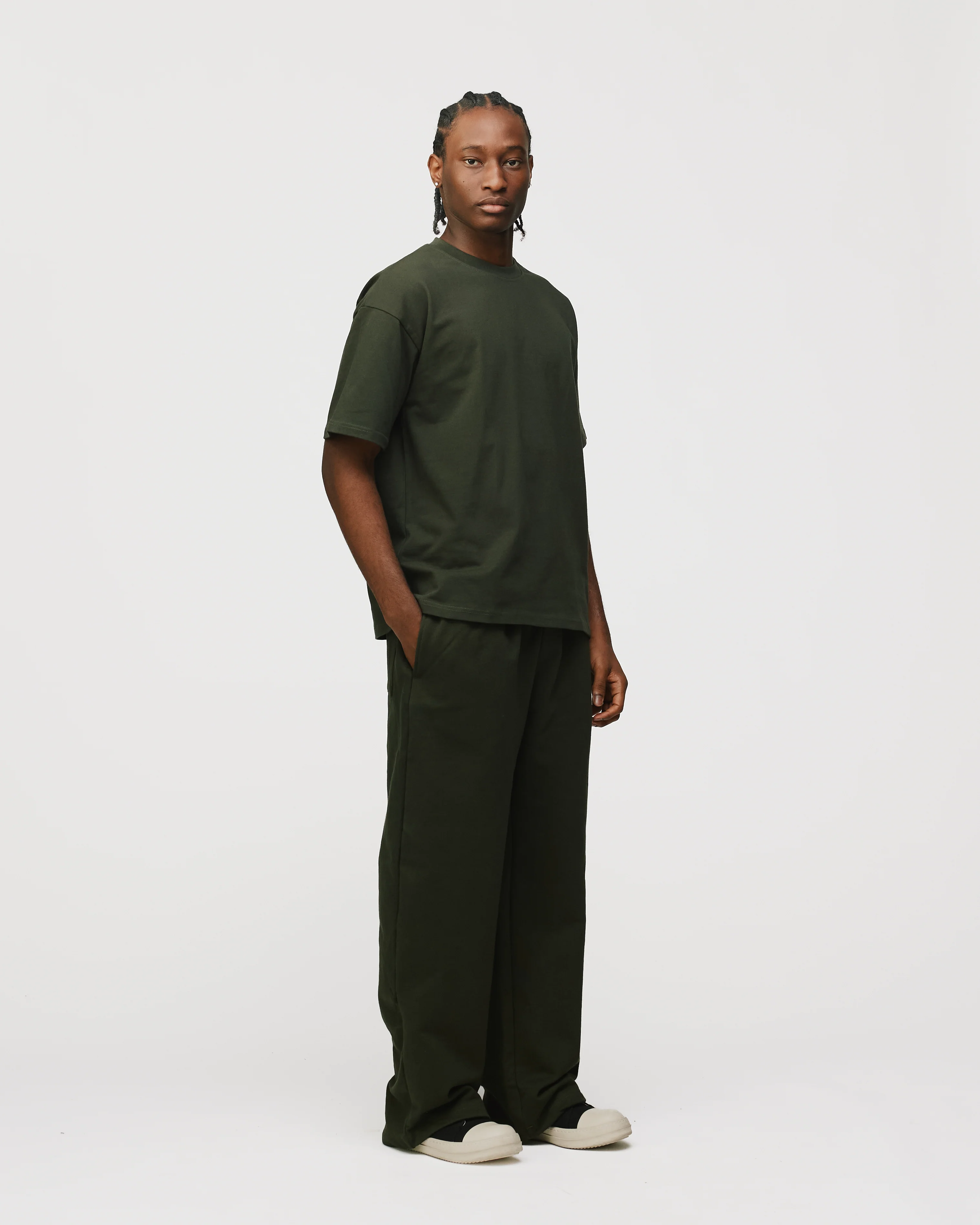 Drop Shoulder T-Shirt - Olive - Image 5