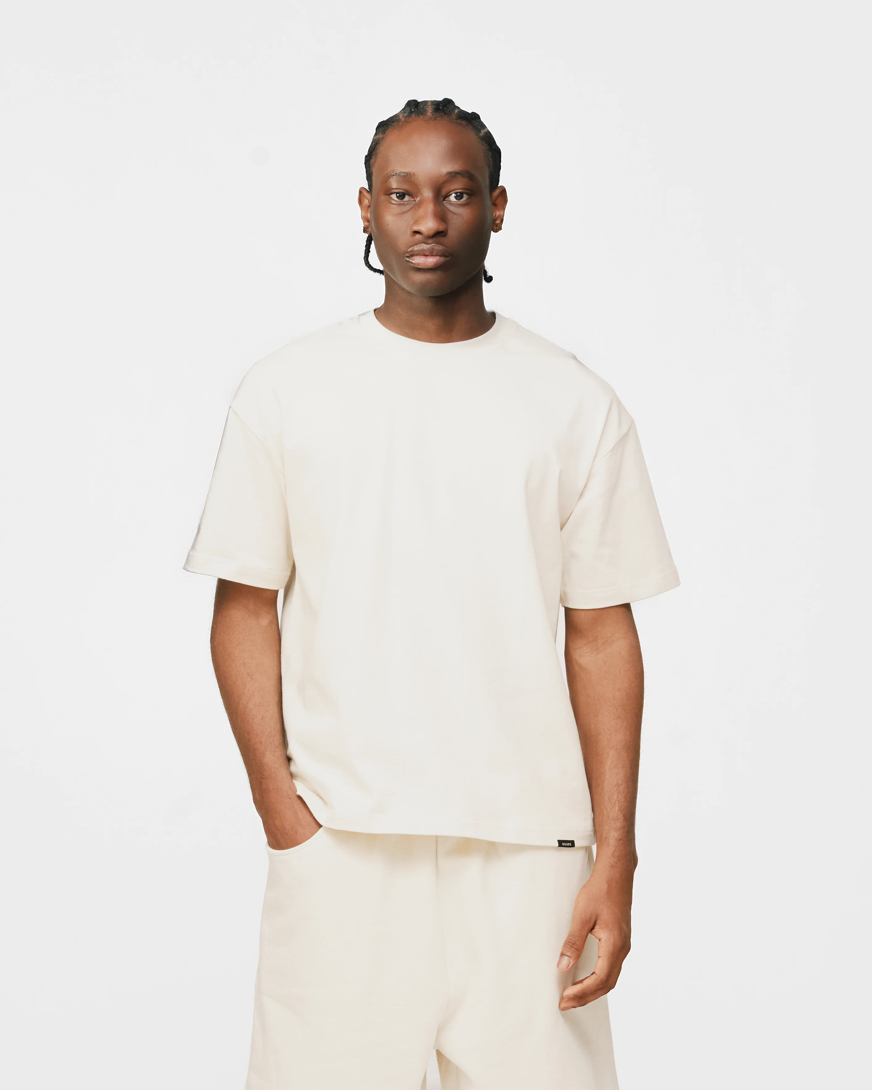 Drop Shoulder T-Shirt - Oyster - Image 3
