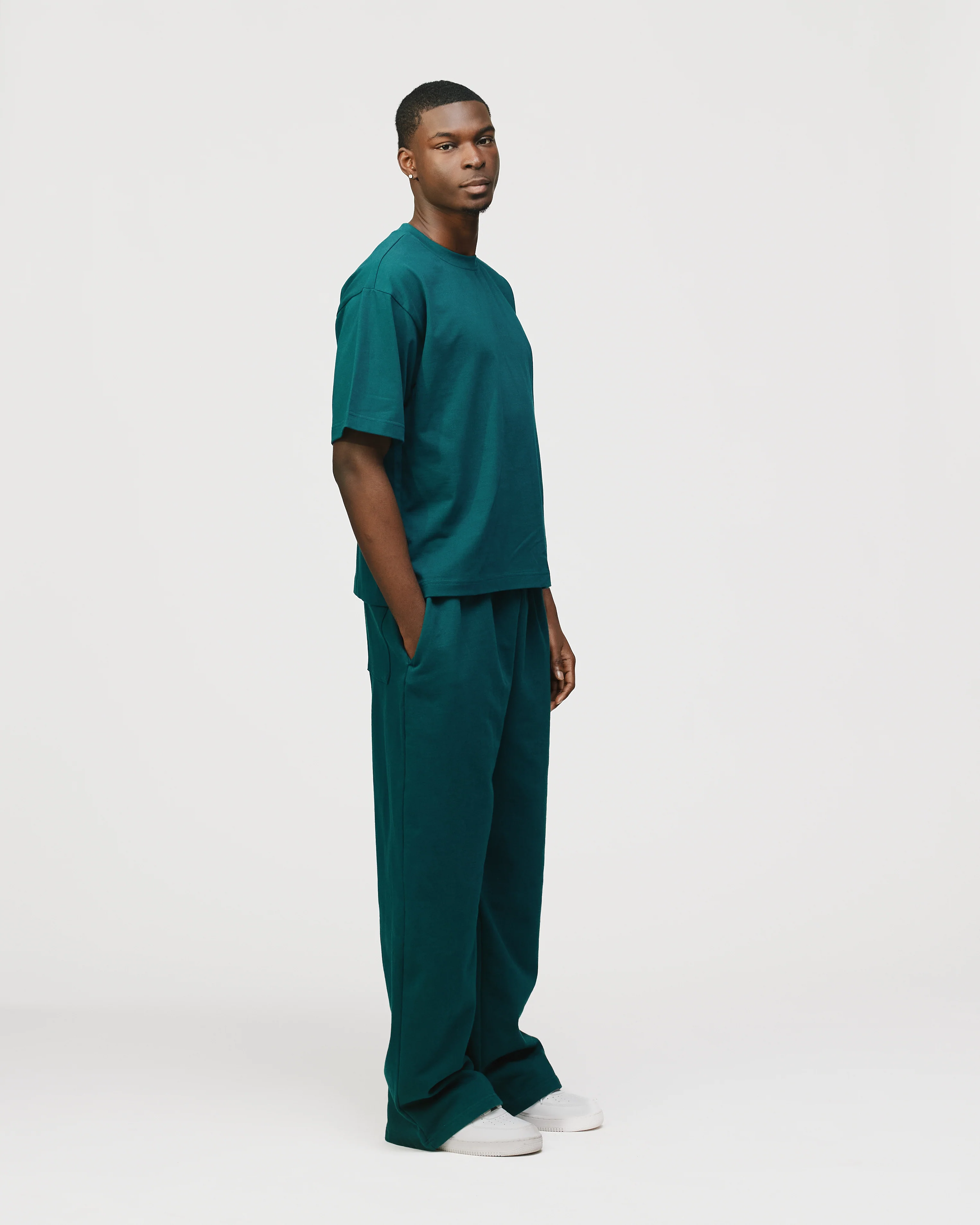 Drop Shoulder T-Shirt - Teal - Image 5