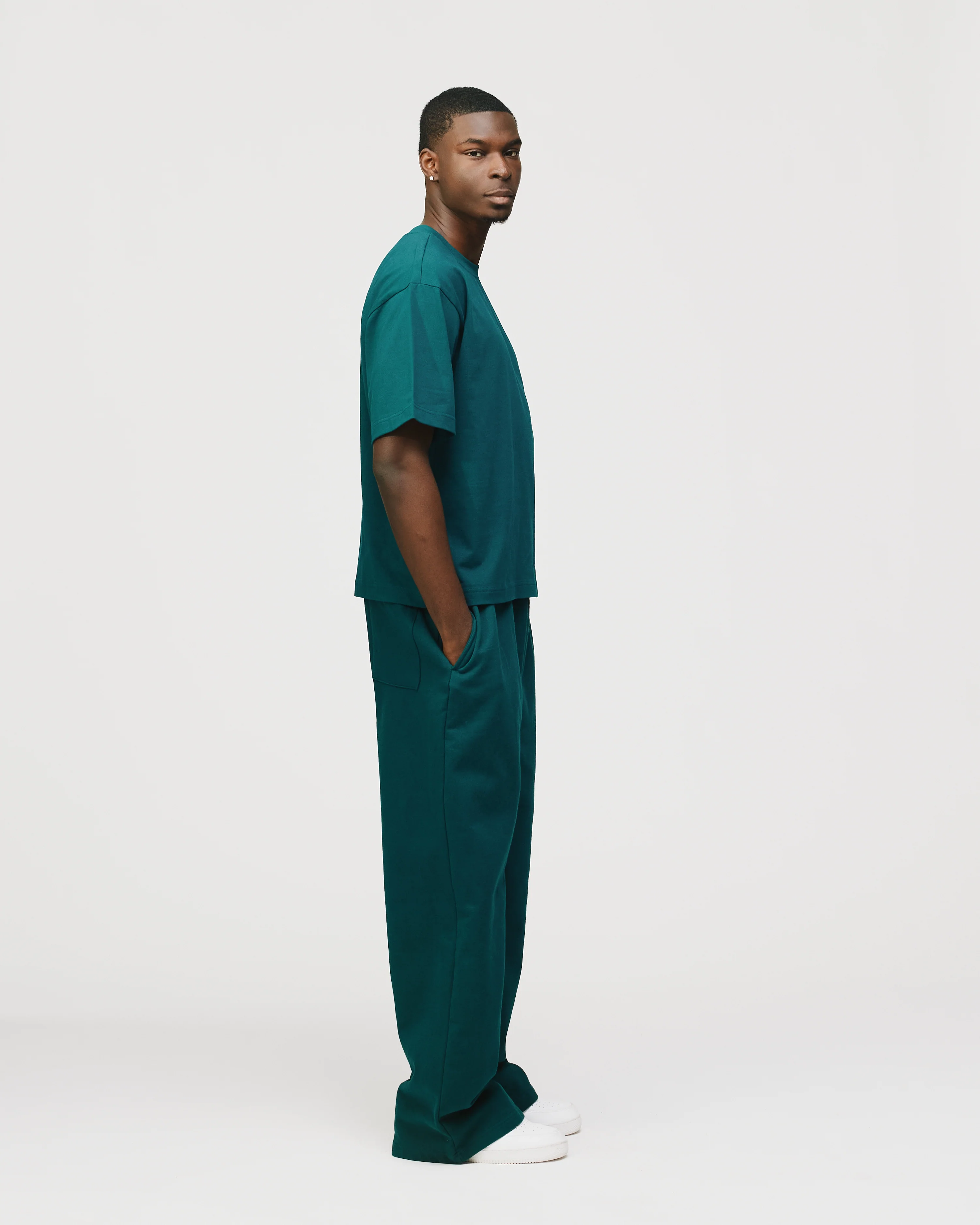 Drop Shoulder T-Shirt - Teal - Image 6