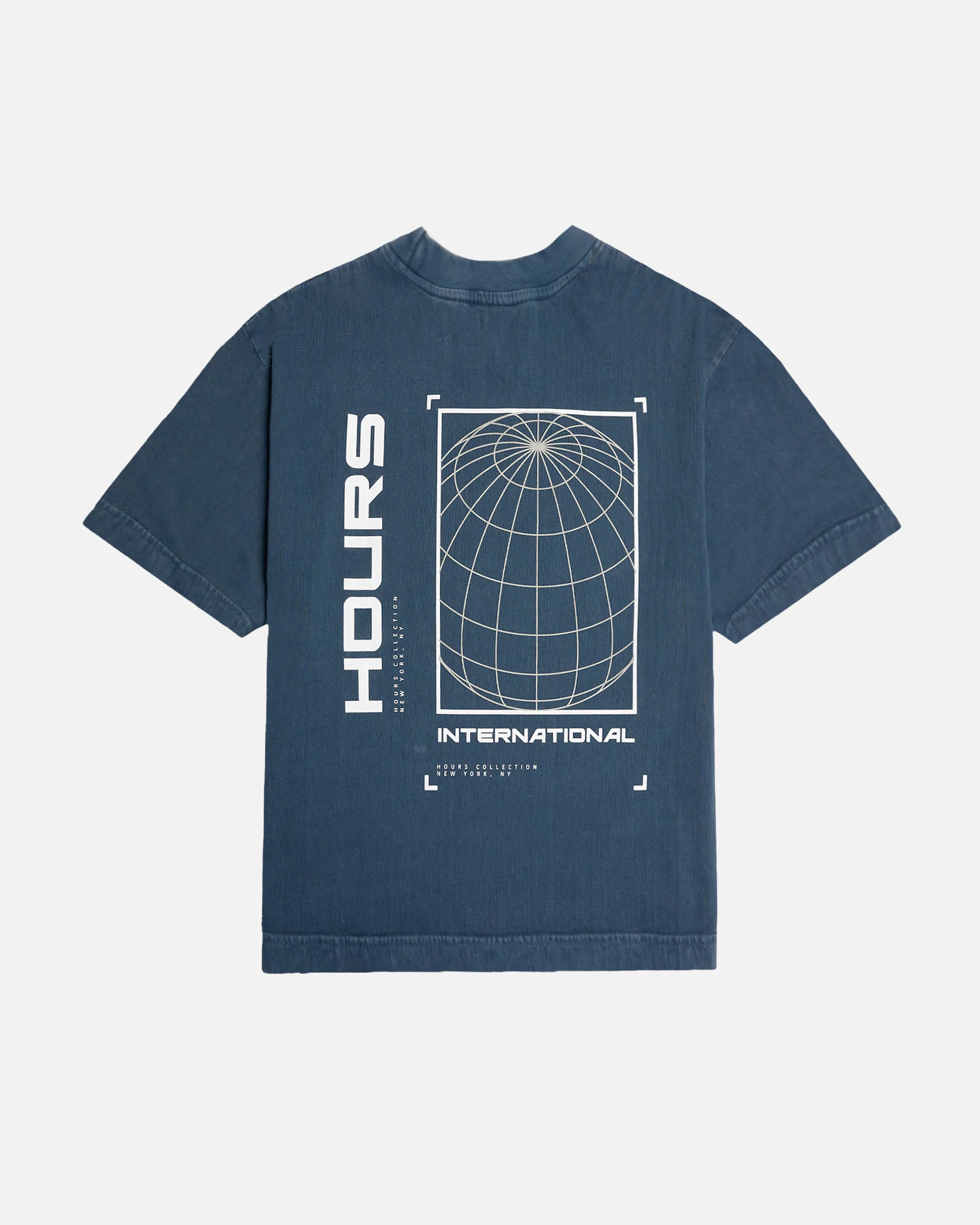 Hours International Cropped T-Shirt - Vintage Navy