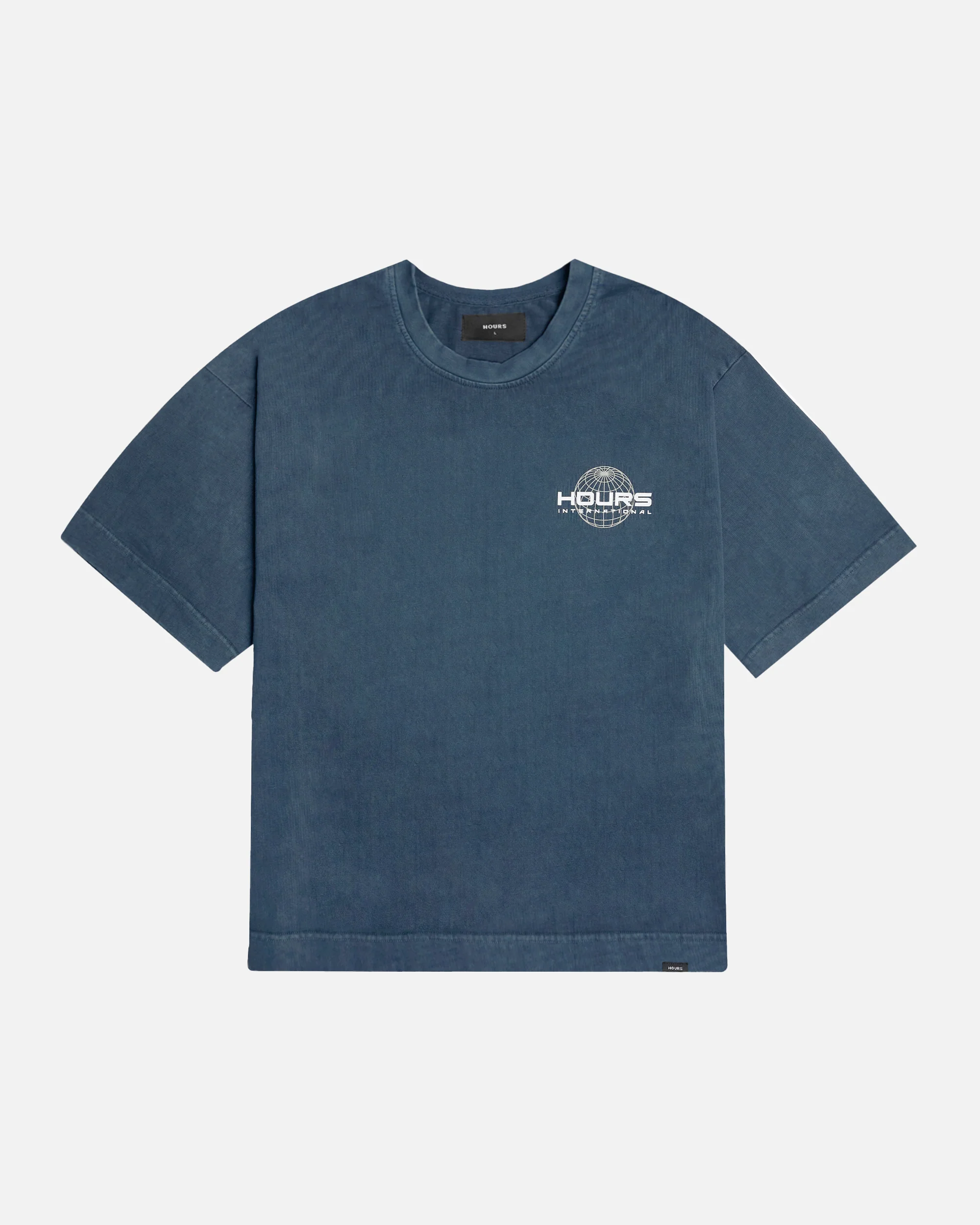 Hours International Cropped T-Shirt - Vintage Navy - Image 2