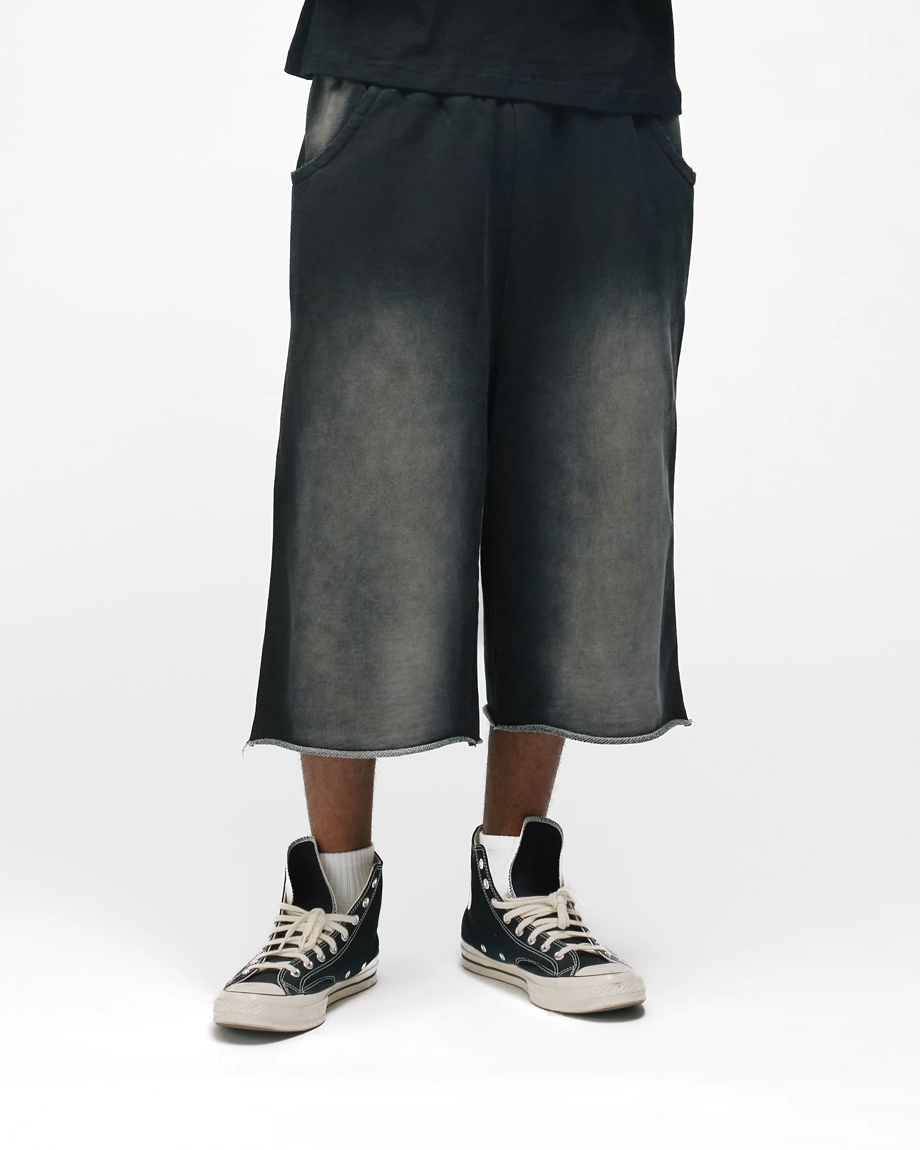 Capri Sweatshorts - Sunfaded Black - Image 3