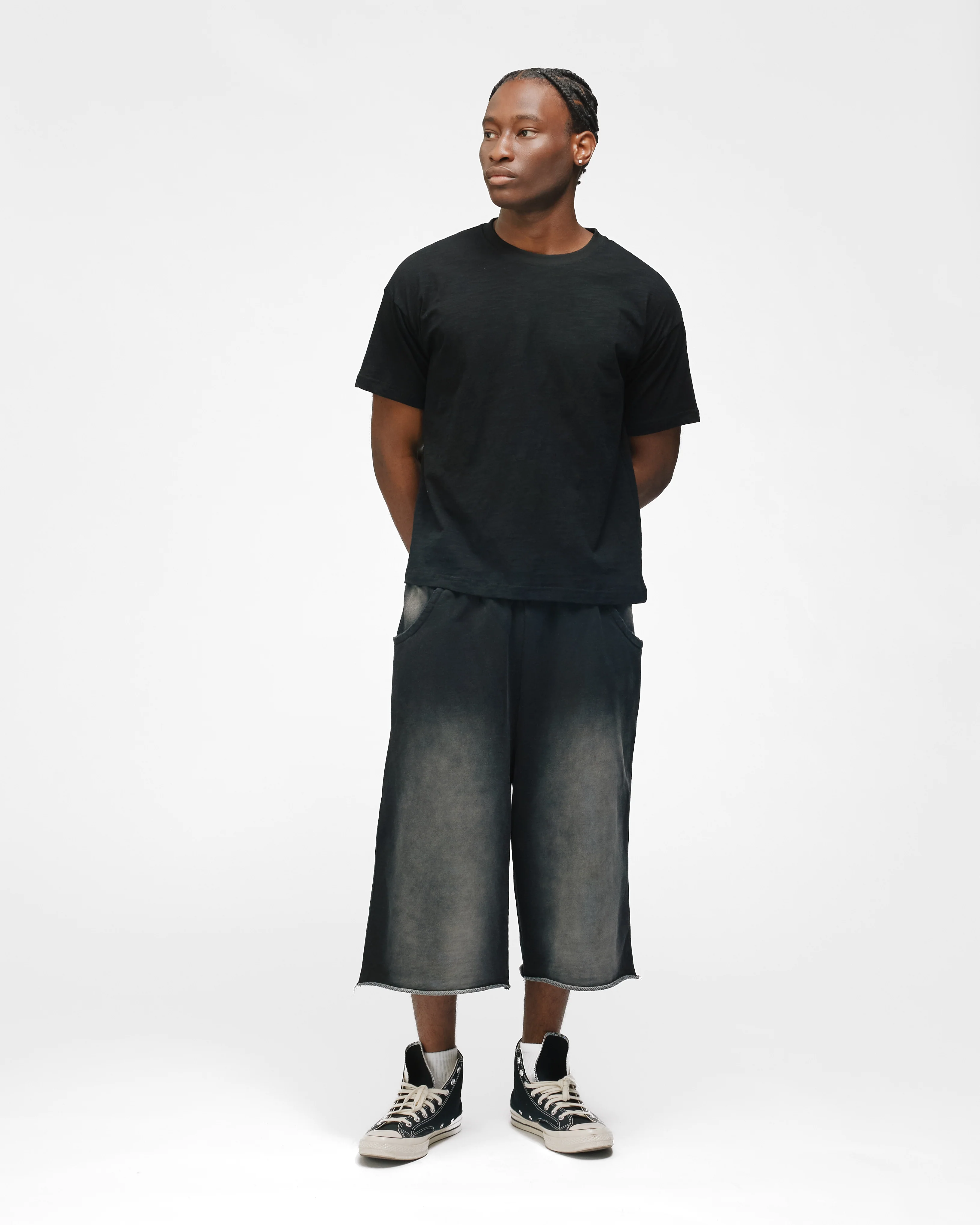Capri Sweatshorts - Sunfaded Black - Image 4
