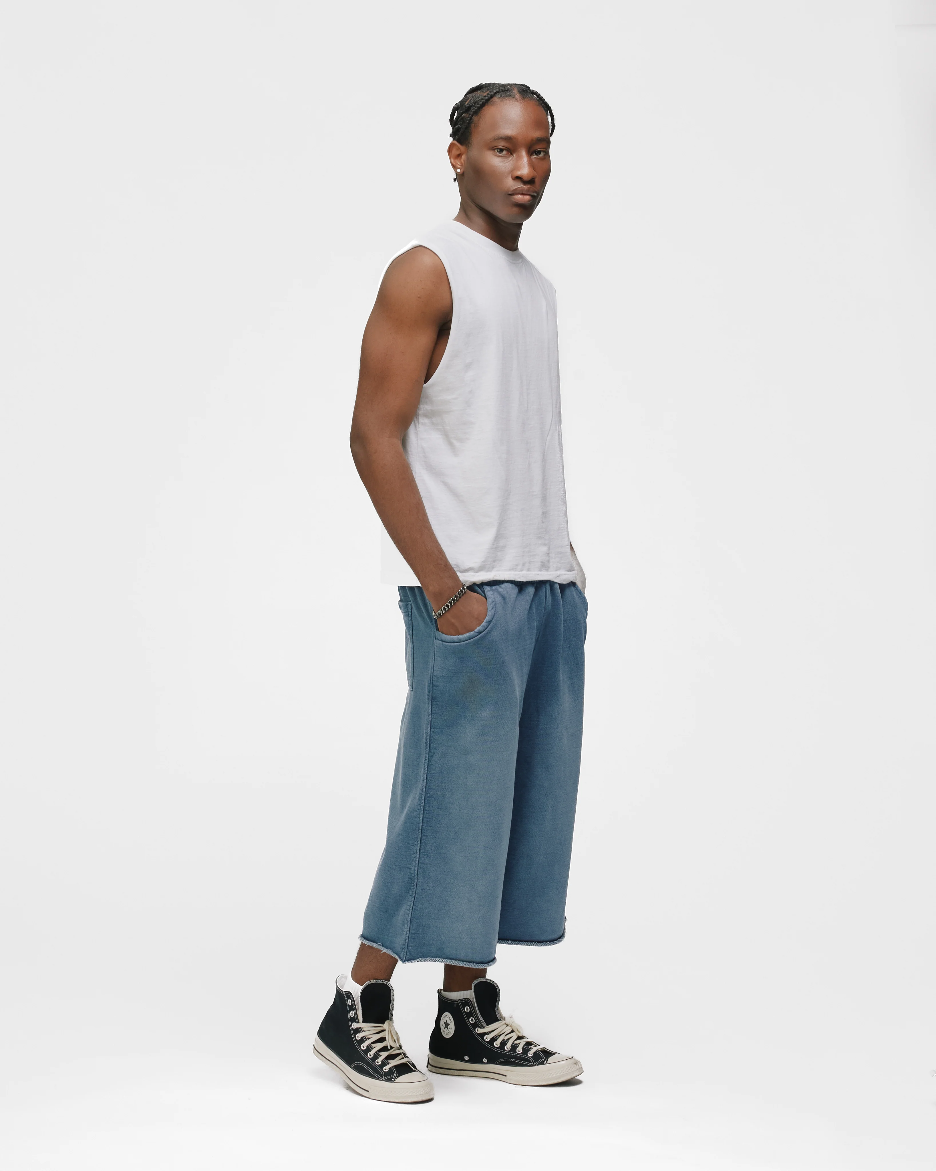 Capri Sweatshorts - Sunfaded Blue - Image 5