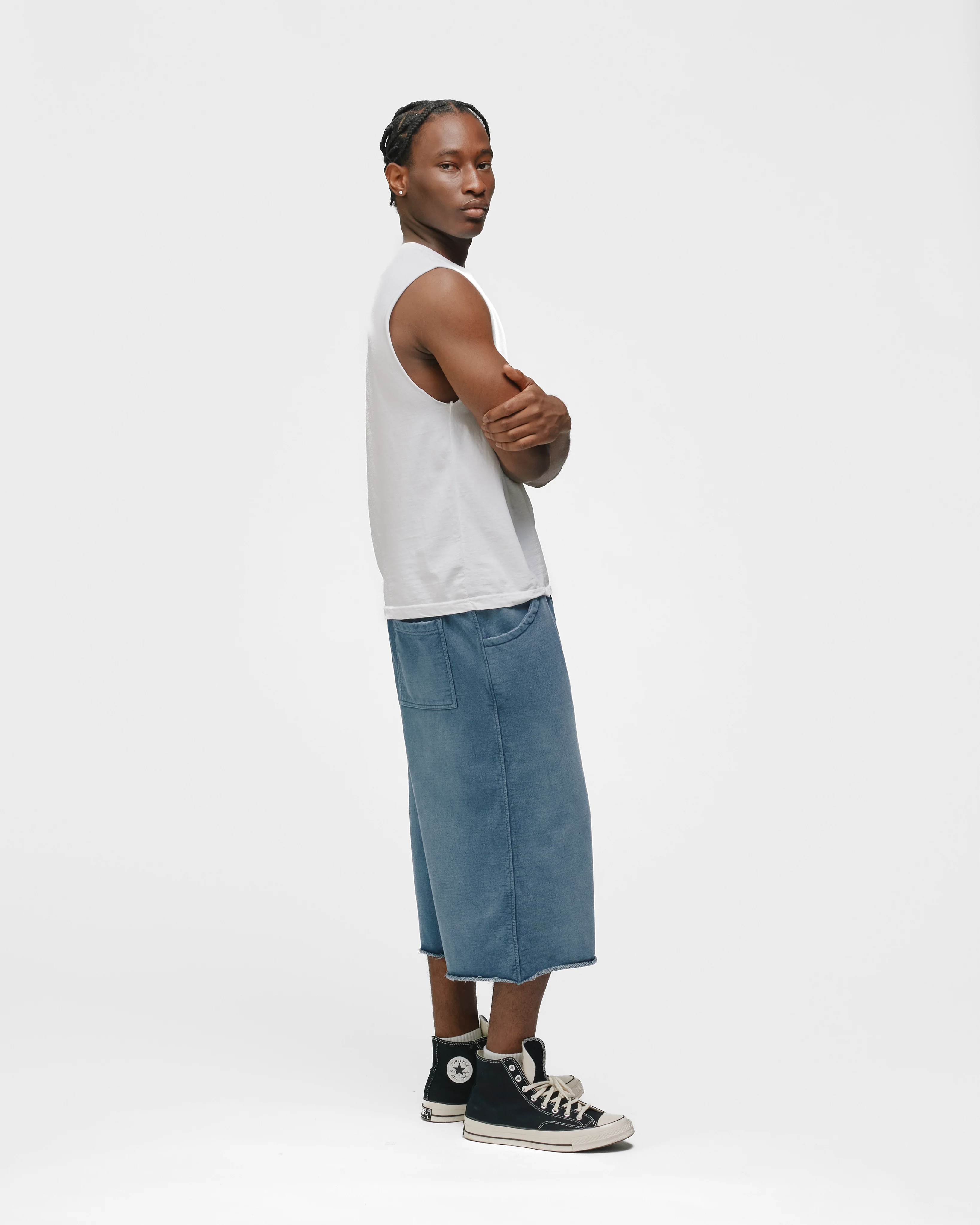Capri Sweatshorts - Sunfaded Blue - Image 6