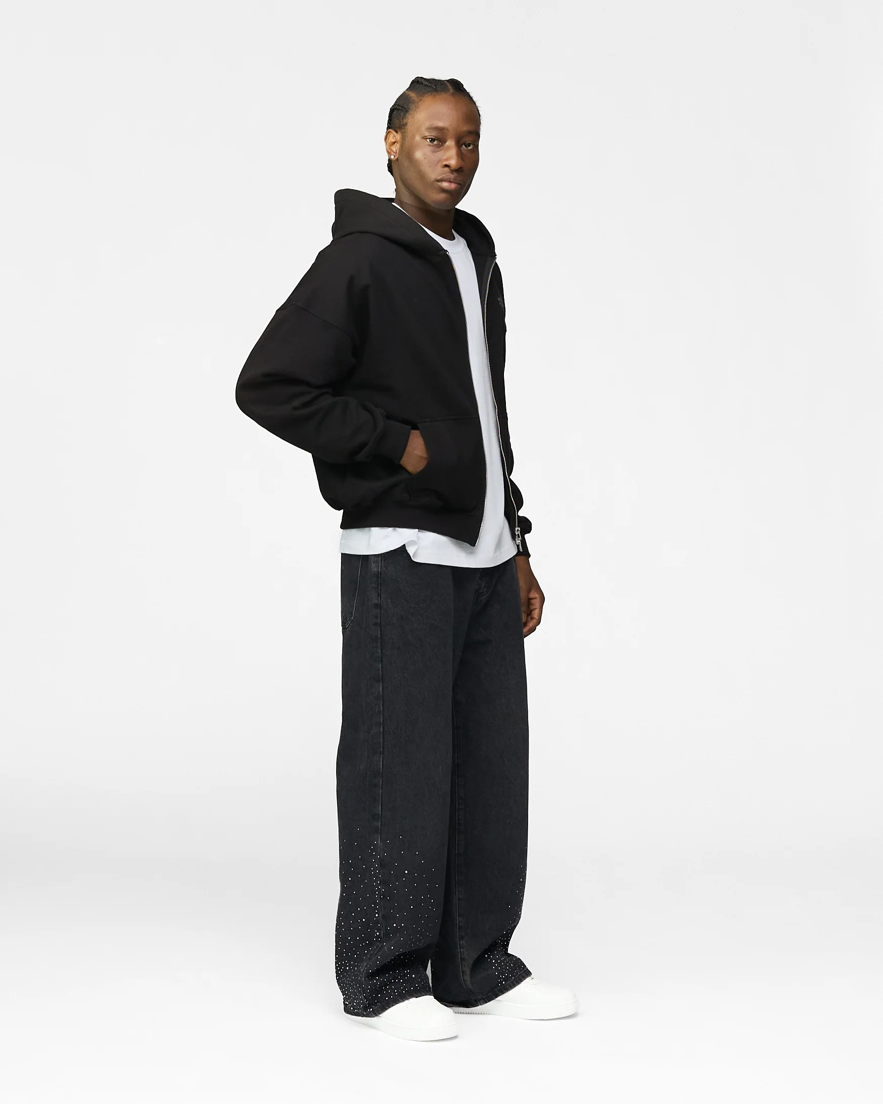 Machine Zip Hoodie - Black - Image 5