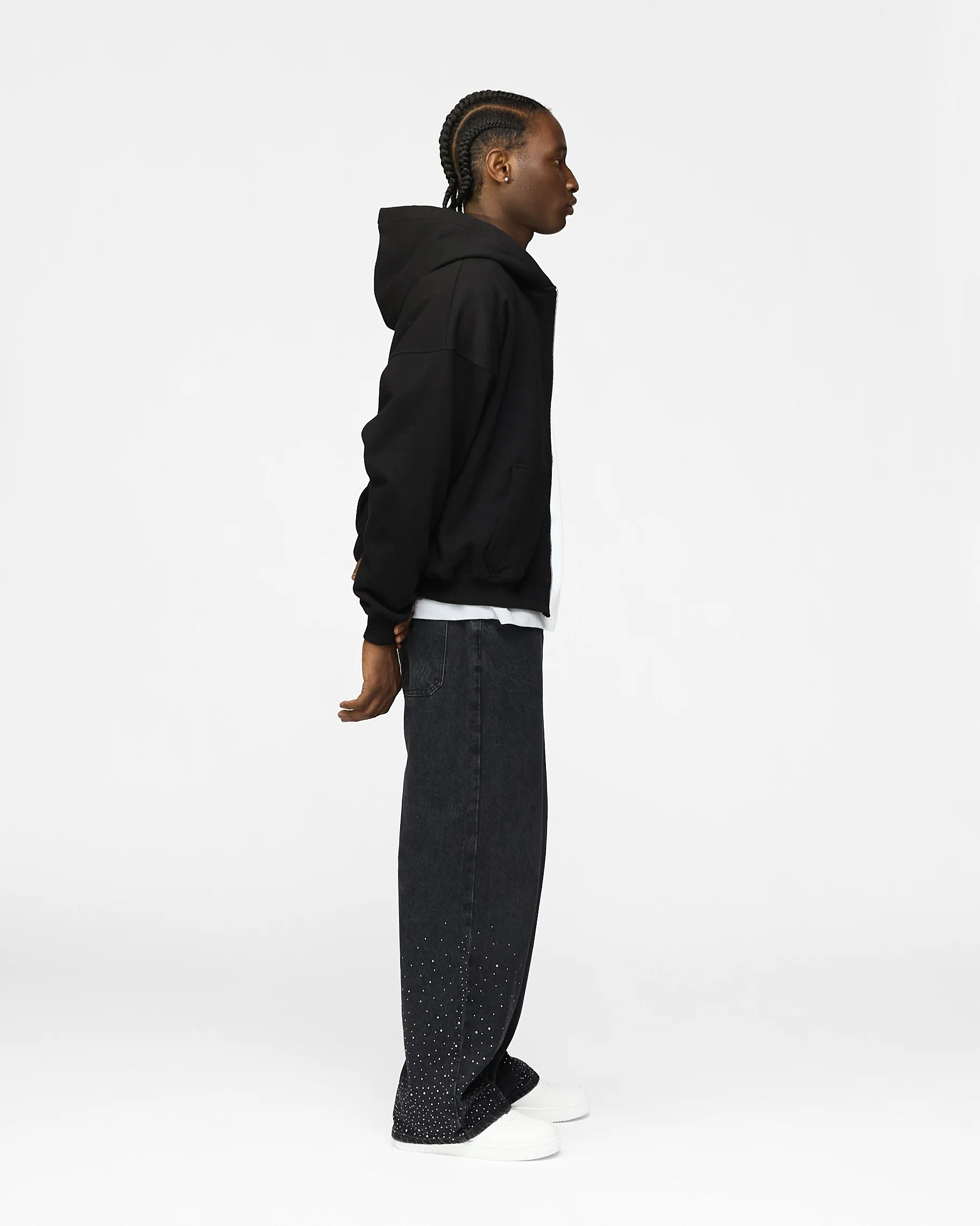 Machine Zip Hoodie - Black - Image 6