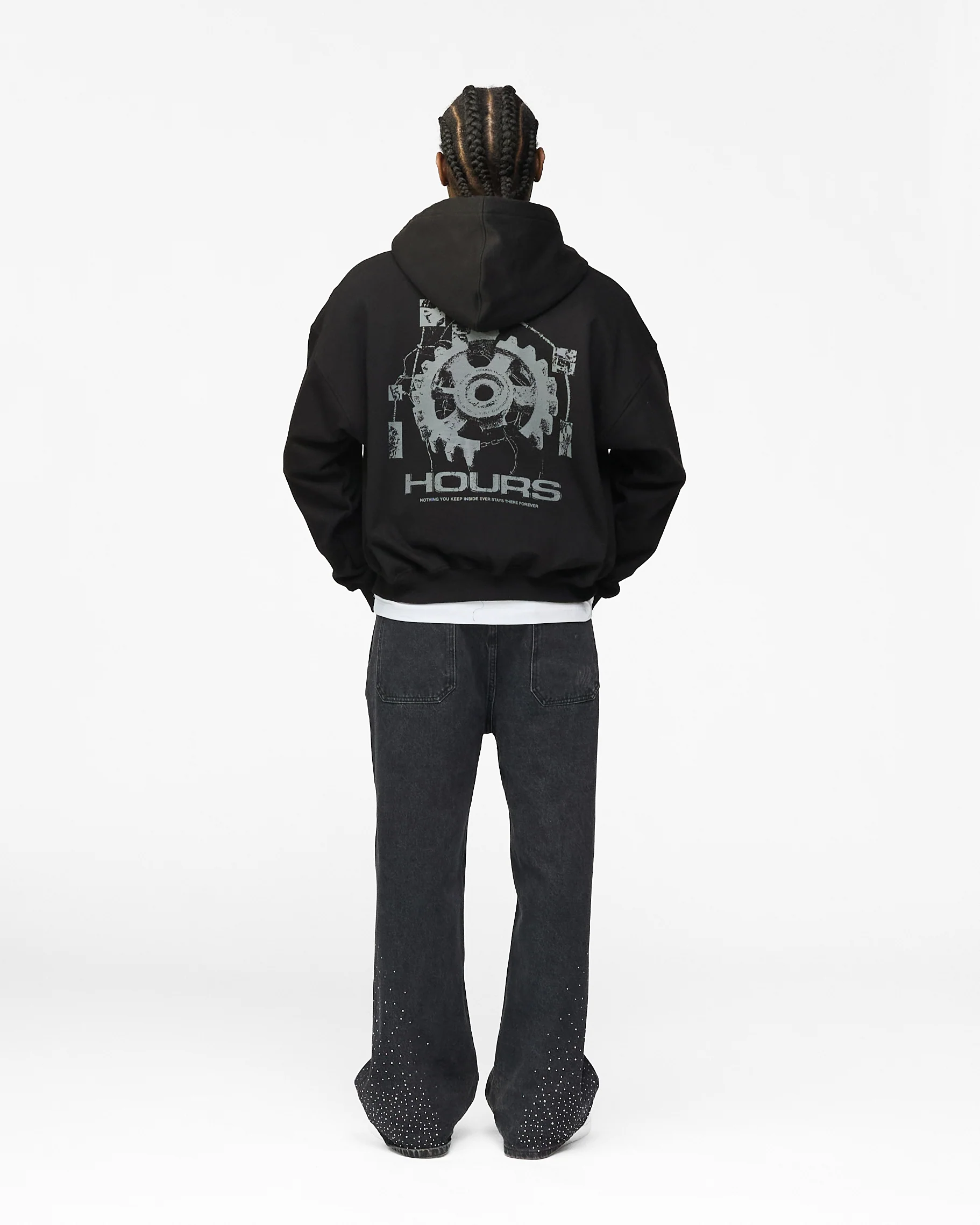 Machine Zip Hoodie - Black - Image 7