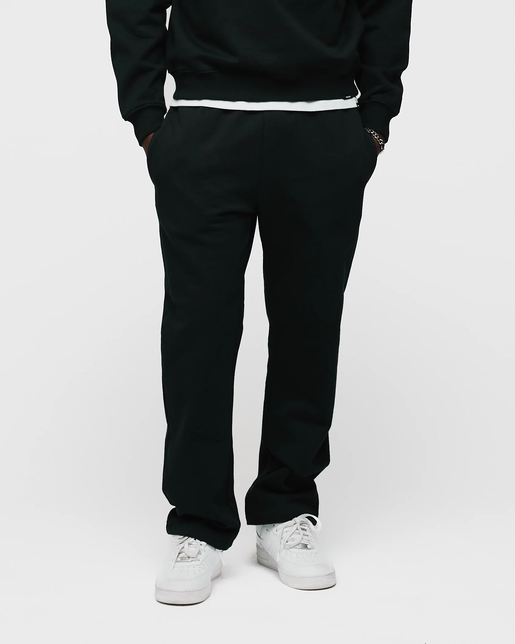 Open Bottom Sweatpants - Black - Image 3