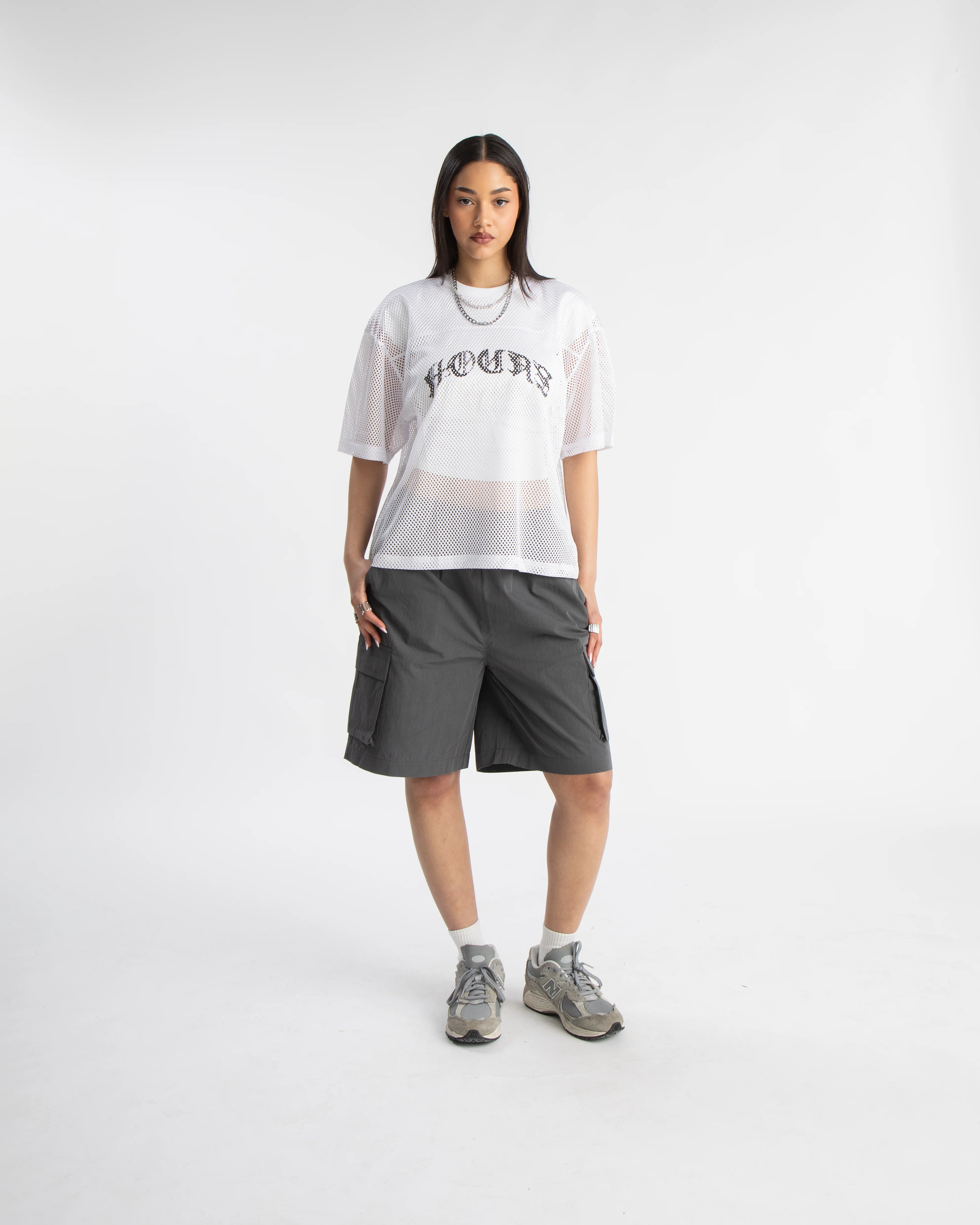 Baggy Nylon Shorts - Charcoal - Image 3