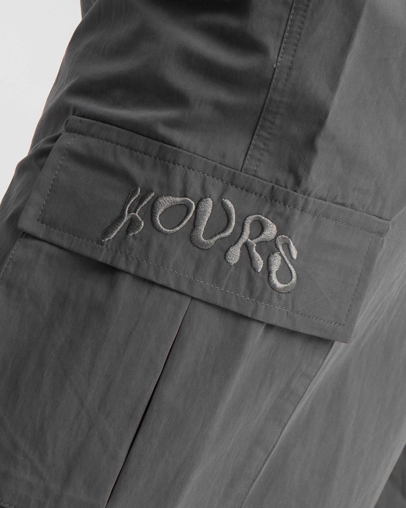 Baggy Nylon Shorts - Charcoal - Image 4