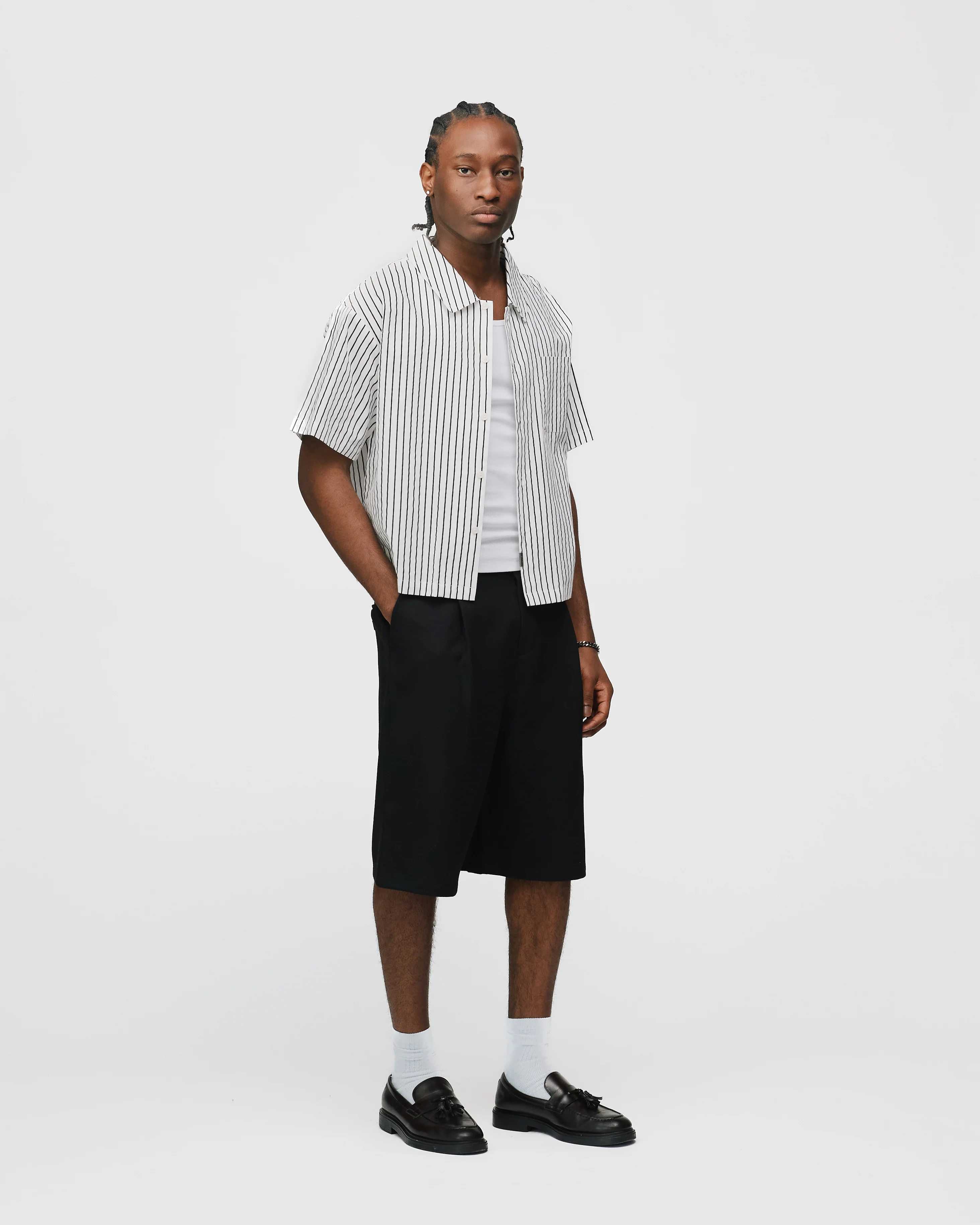 Pleated Shorts - Black - Image 5