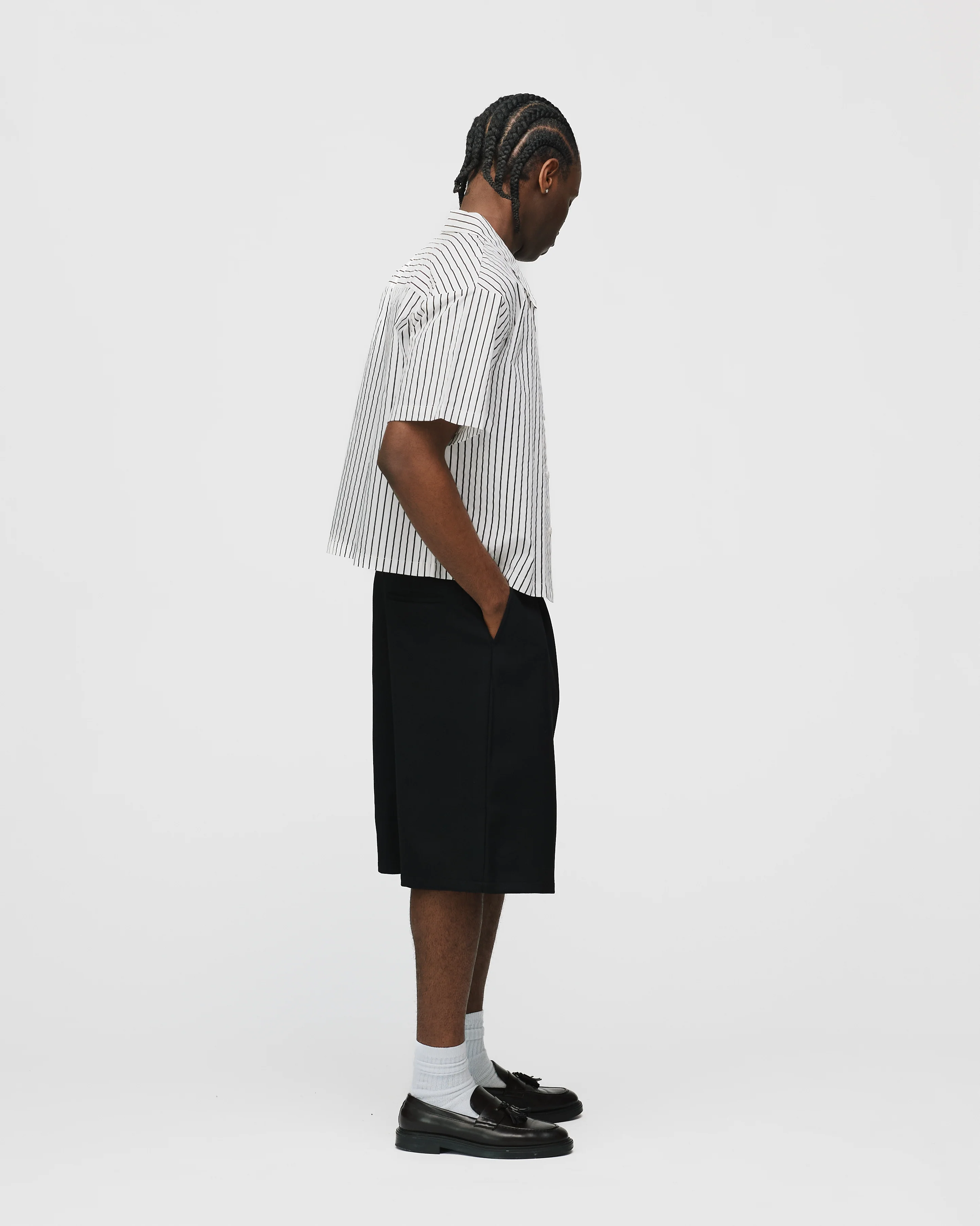 Pleated Shorts - Black - Image 6