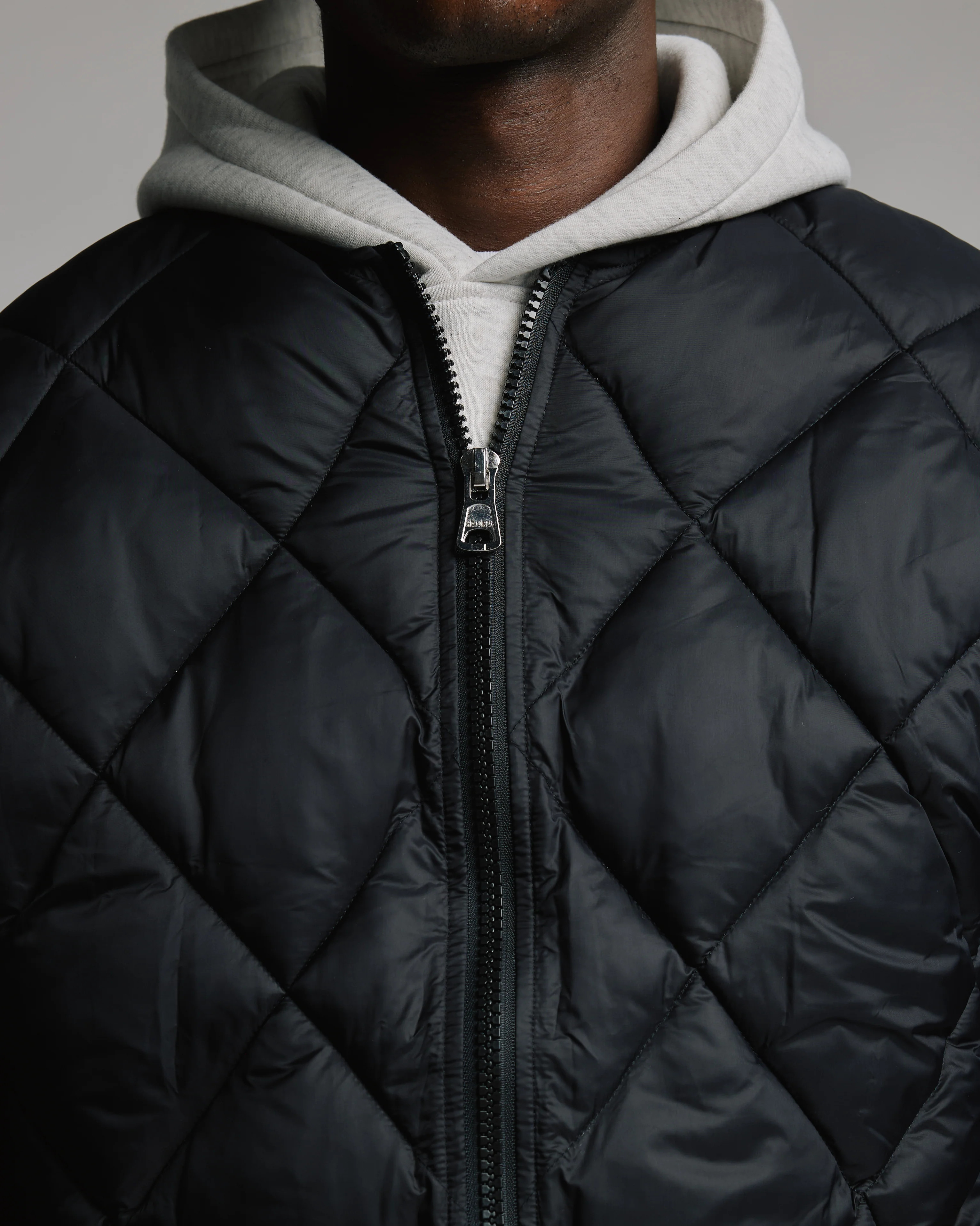 Quilted Puffer Jacket - Black - Image 9