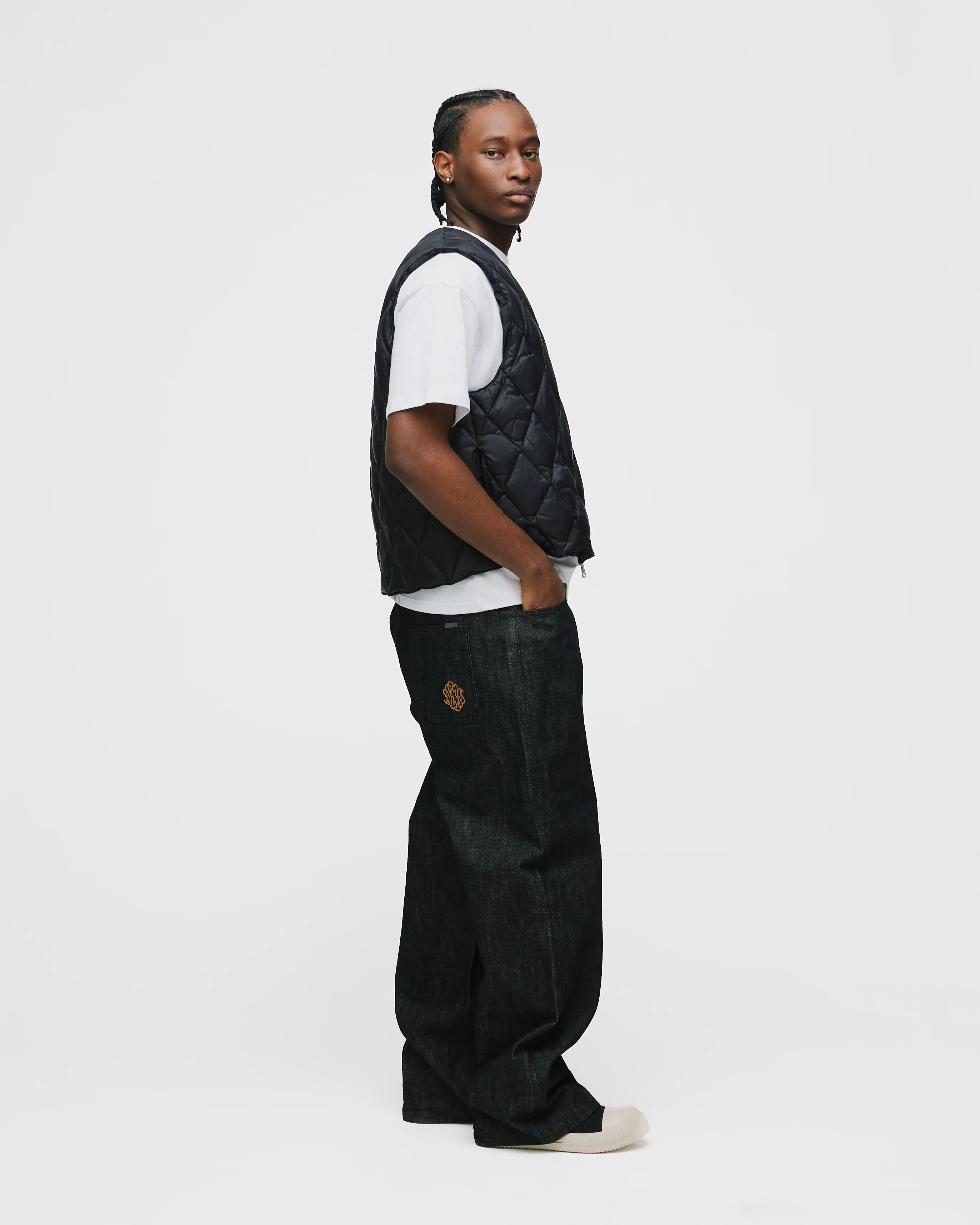 Quilted Puffer Vest - Black - Image 6