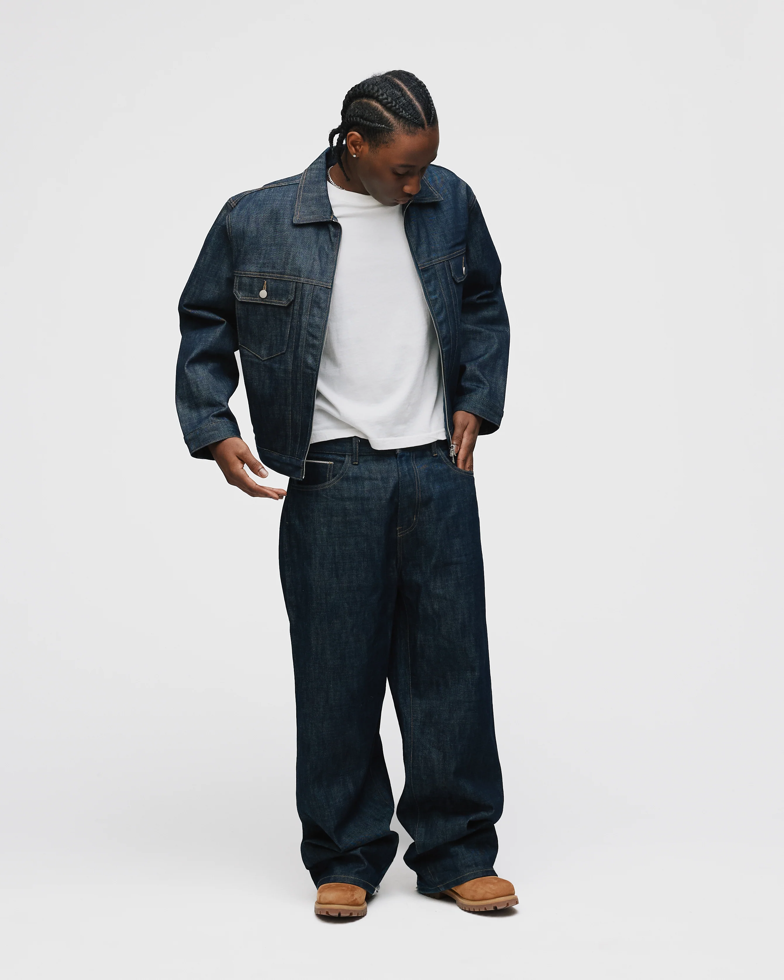 Raw Denim Jacket - Indigo - Image 4